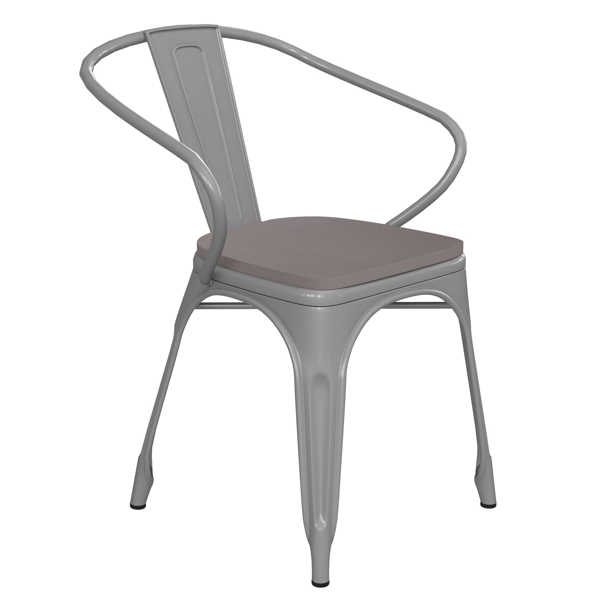 Flash Furniture, Silver Metal Stack Chair with Gray Poly Resin Seat, Included (qty.) 1 Model# CH31270SILPL1G