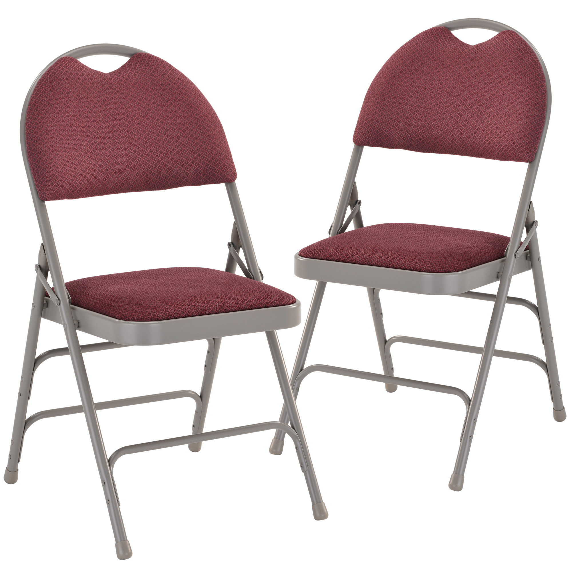 Flash Furniture, Triple Braced Burgundy Fabric Folding Metal Chair, Included (qty.) 2 Model# 2HAMC705AF3BY