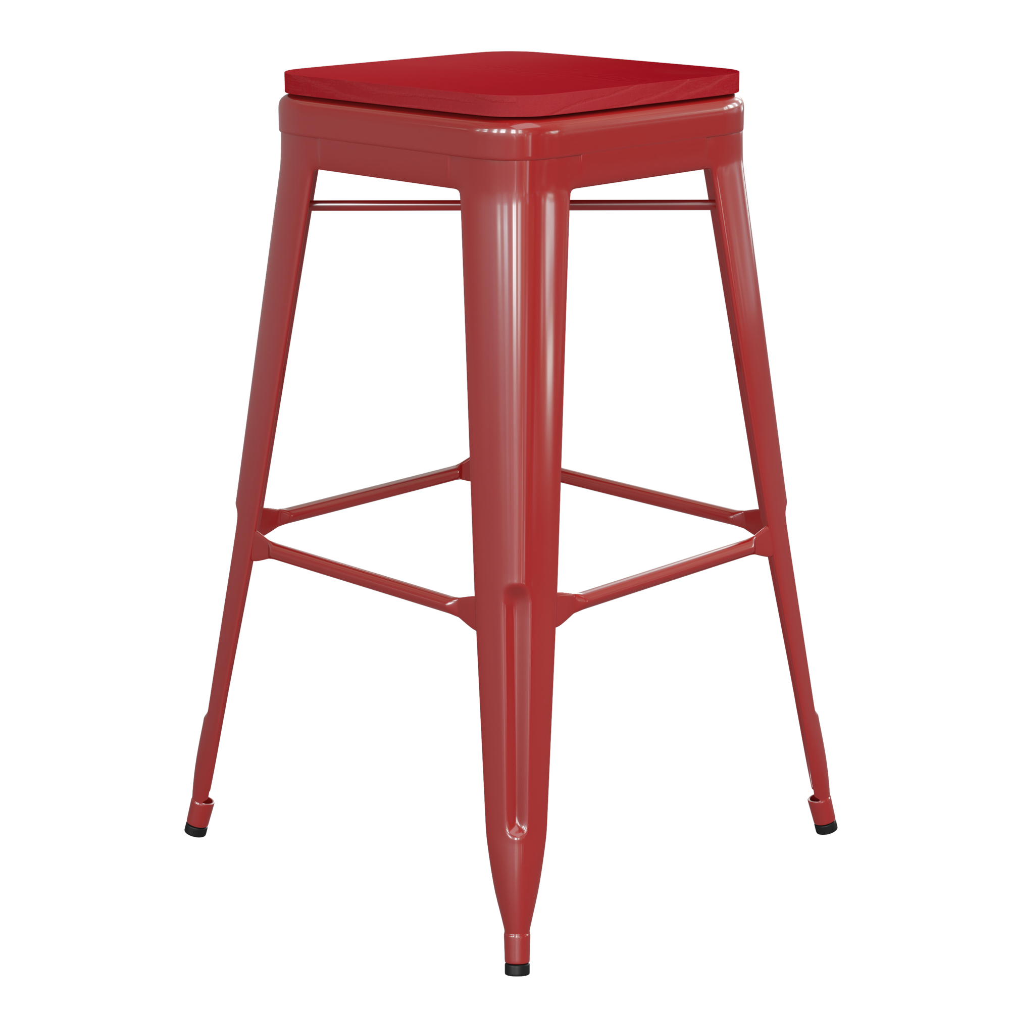 Flash Furniture, 30in. Red Metal Stool-Red Poly Seat, Included (qty.) 1 Model# CH3132030RPL2R