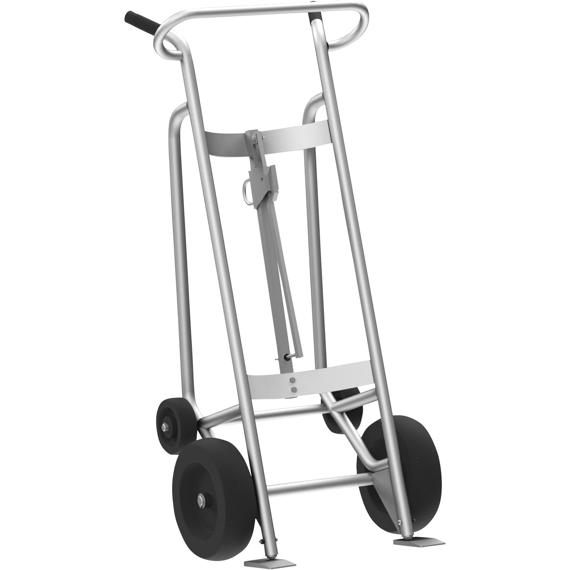 Valley Craft 4-Wheel Drum Hand Truck,  Aluminum, (2) Pneumatic Wheels, (2) Rear Poly, 1000-Lb. Capacity, Standard Chime Hook for Steel/Plastic/Fiber Drums, Model# F82175A2