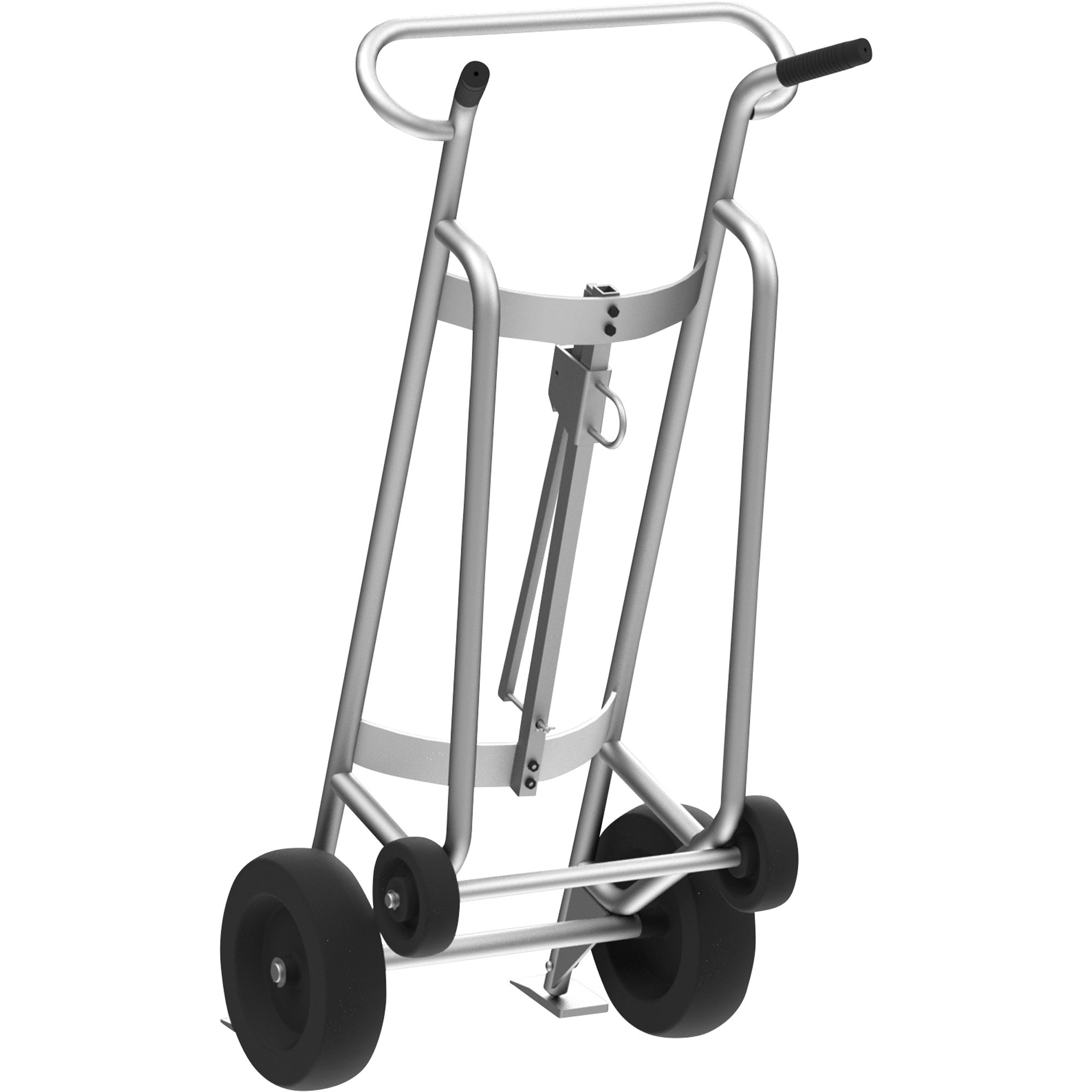 Valley Craft 4-Wheel Drum Hand Truck, Aluminum, (2) Pneumatic Wheels ...