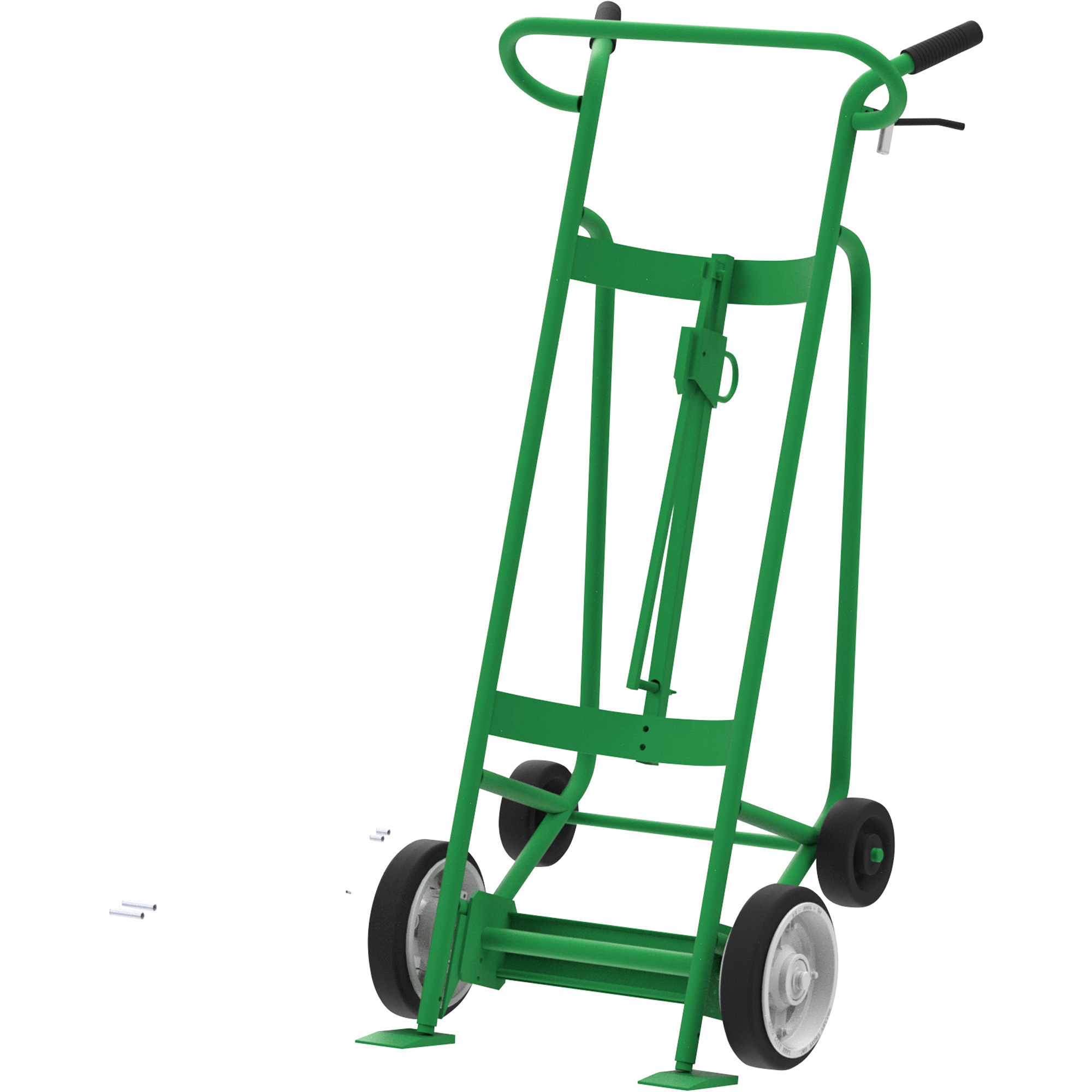 Valley Craft 4Wheel Drum Hand Truck, Steel, (2) Solid Rubber Wheels