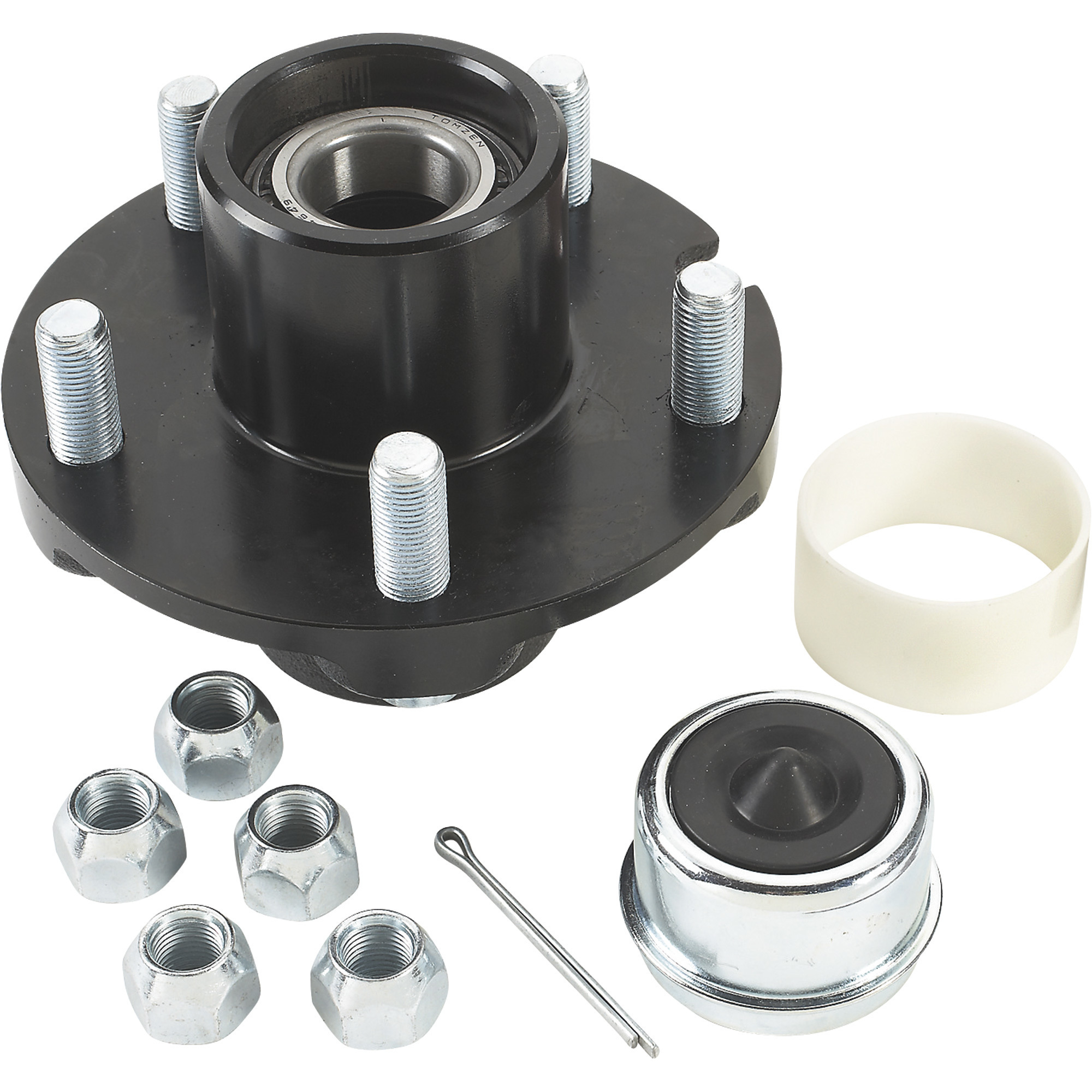 Pair of 4-Bolt on 4 Inch Hub Assemblies with 1-1/16 Inch Straight