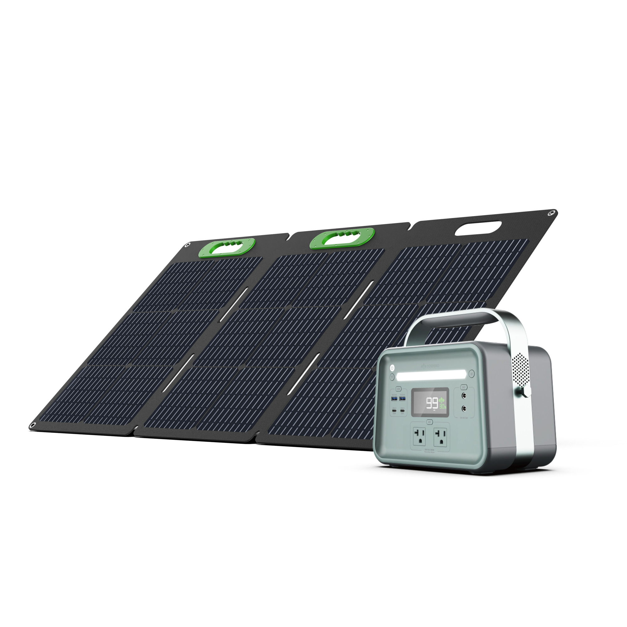 Yoshino Solid-State Solar Generator Bundle - 330W Continuous, 520W Surge, 241Wh Capacity, 100W Solar Panel, 9.9 lbs., Model# K3SP11