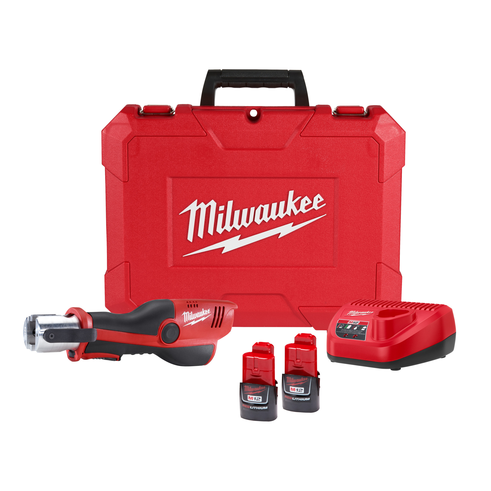 Milwaukee, M12 Lithium-Ion Force Logic Cordless Press Tool, No Jaws, Max. Pipe Diameter 1-1/4 in, Model# 2473-20