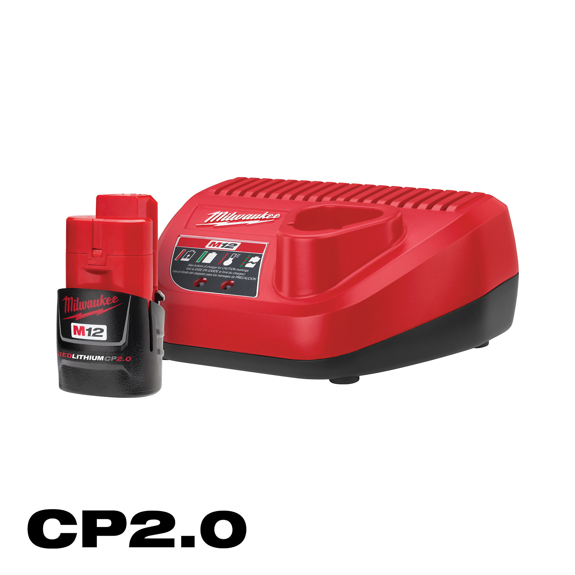Milwaukee M12™ 12-Volt Lithium-Ion Compact 2.0Ah Battery Pack and Charger Starter Kit, Model# 48-59-2420