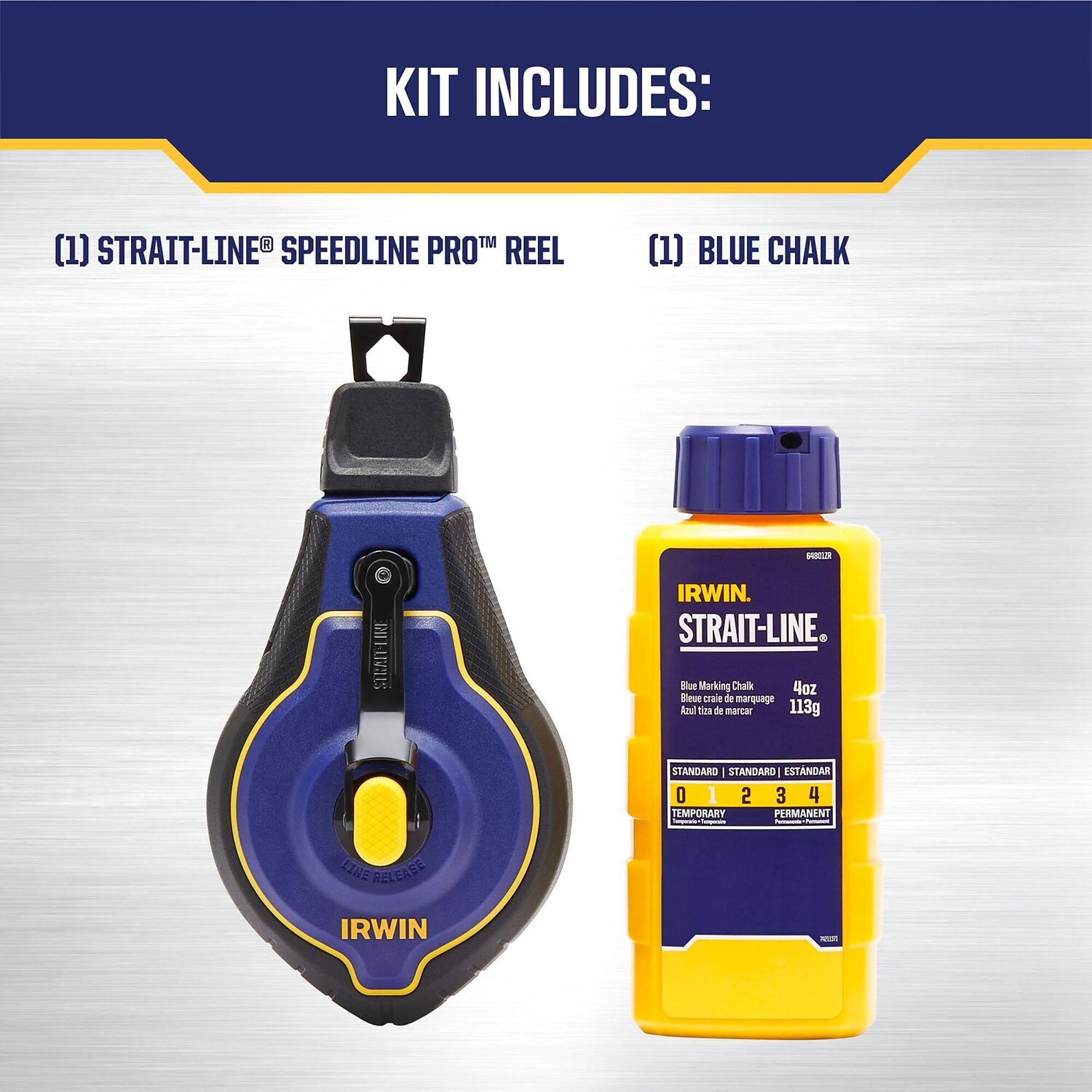 Irwin Strait-Line Speedline Pro Chalk Line - 100ft., Blue, 1
