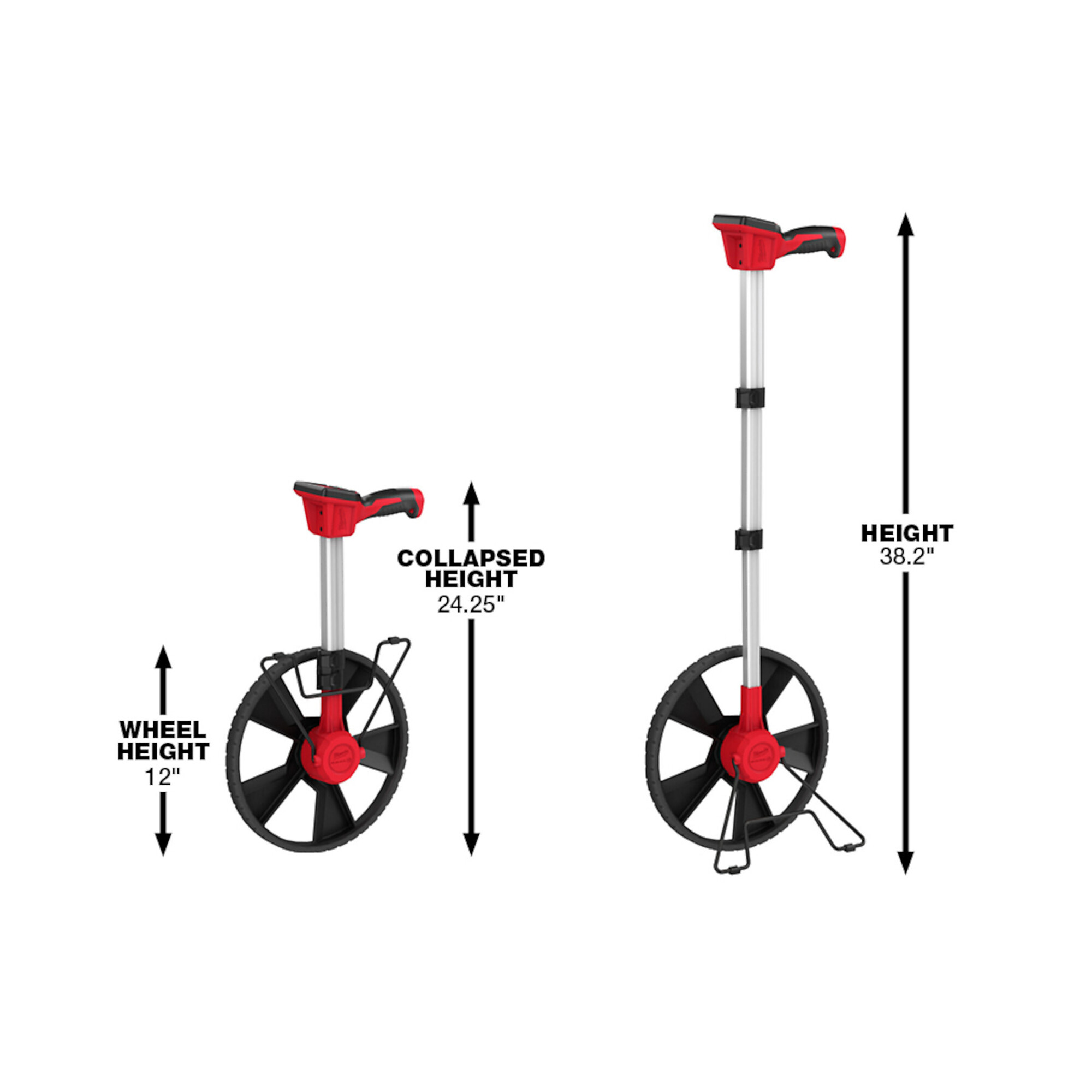 Milwaukee, 12in. Digital Measuring Wheel, Length 12 ft, Wheel