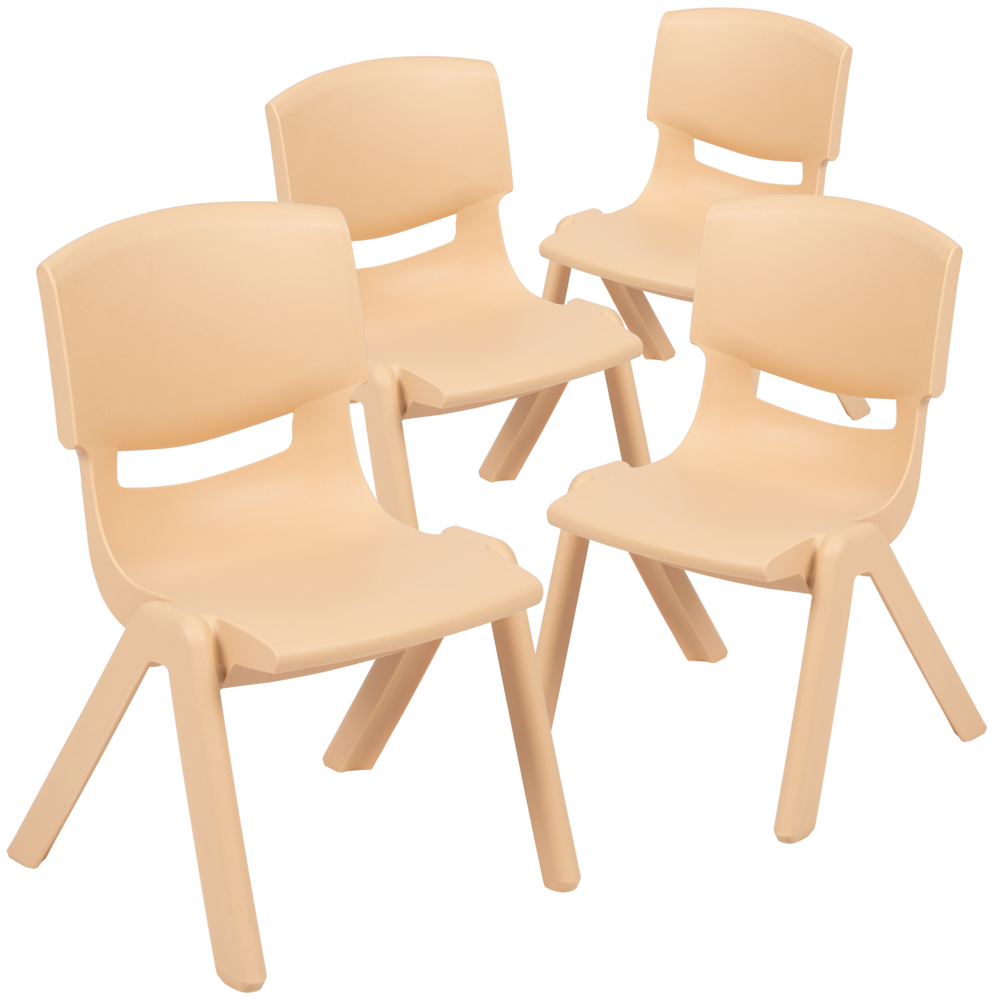 Flash Furniture, 4 Pack Natural Plastic School Chair-10.5in.H Seat, Included (qty.) 4 Model# 4YUYCX4003NAT