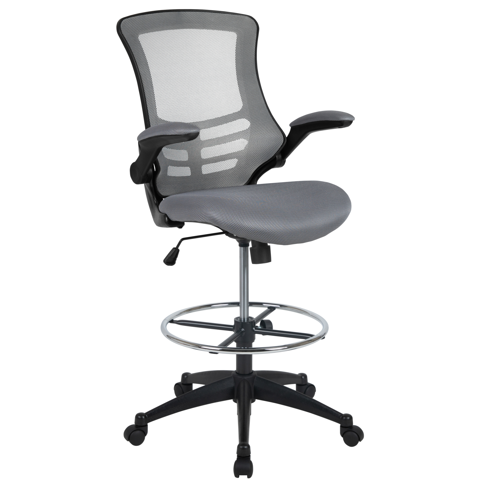 Flash Furniture, Mid-Back Dark Gray Mesh Ergonomic Drafting Chair, Included (qty.) 1 Model# BLX5MDDKGY