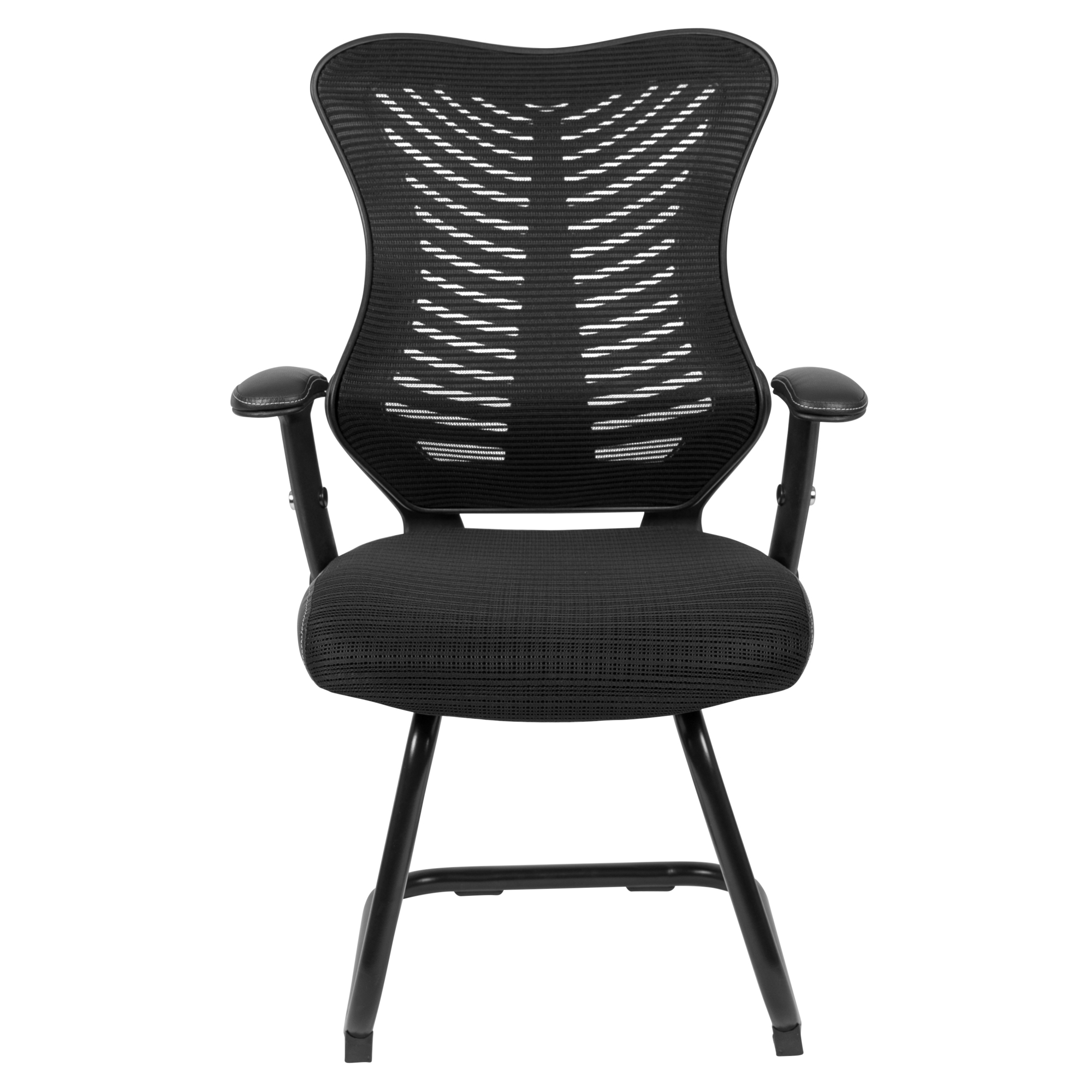 Flash Furniture, Black Mesh Sled Base Side Guest Chair with Arms