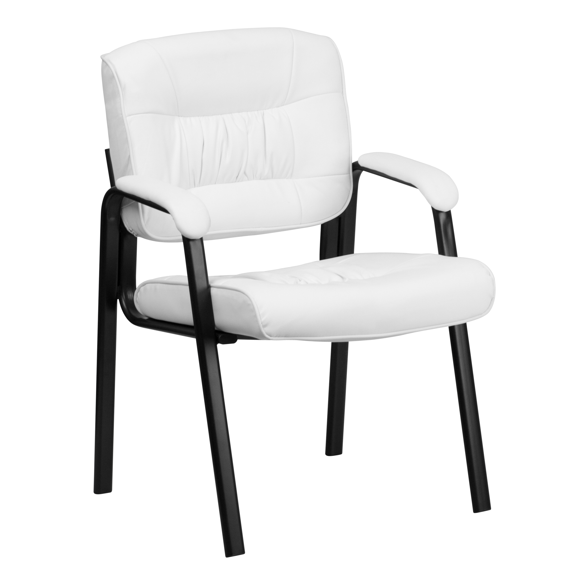 Flash Furniture, White LeatherSoft Chair with Black Metal Frame