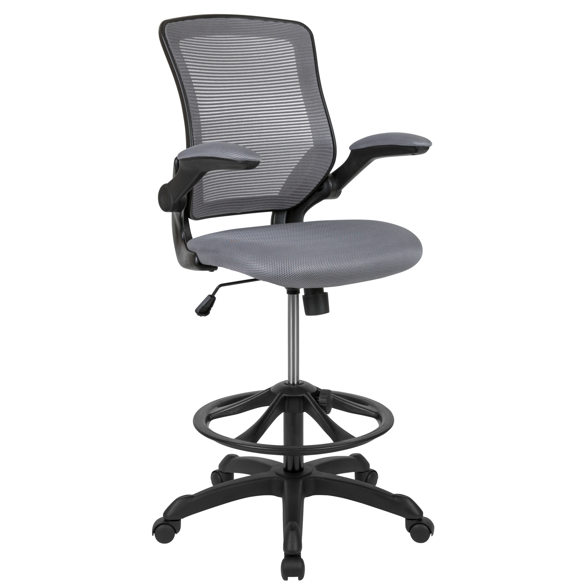 Flash Furniture, Mid-Back Dark Gray Mesh Ergonomic Drafting Chair, Included (qty.) 1 Model# BLZP8805DDKGY