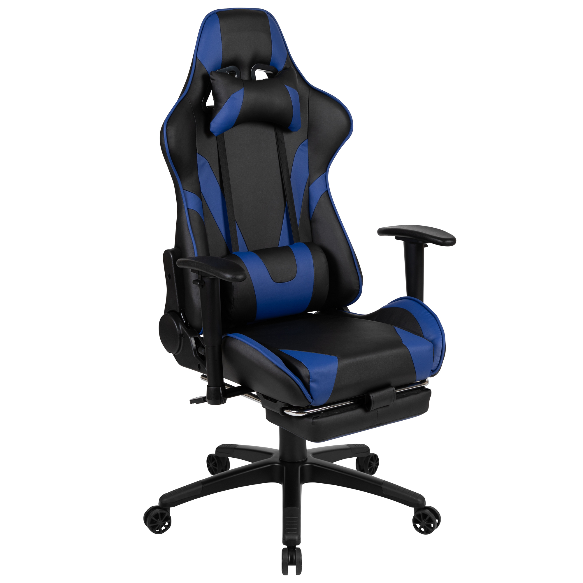 Flash Furniture, Blue Reclining Gaming Chair with Footrest, Primary ...