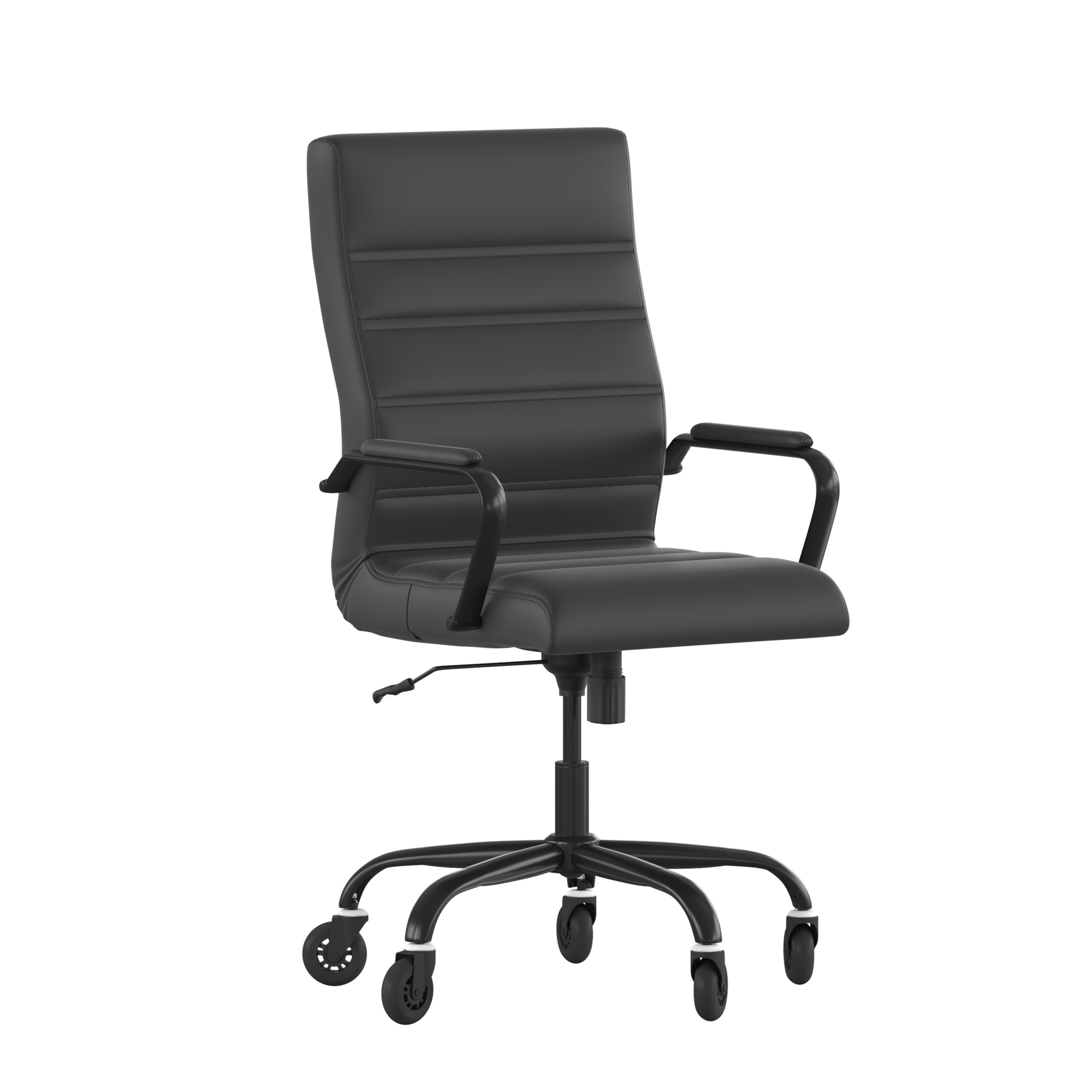 Flash Furniture, Black LeatherSoft Roller Wheel Executive Chair, Included (qty.) 2 Model# GO2286HBKBKRLB