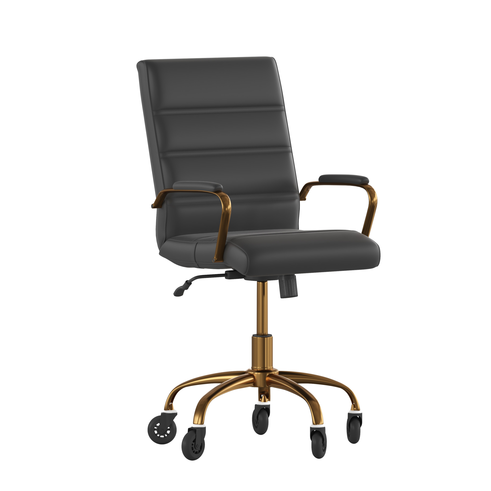 Flash Furniture, Black LeatherSoft Roller Wheel Executive Chair, Included (qty.) 2 Model# GO2286MBKGLDRLB