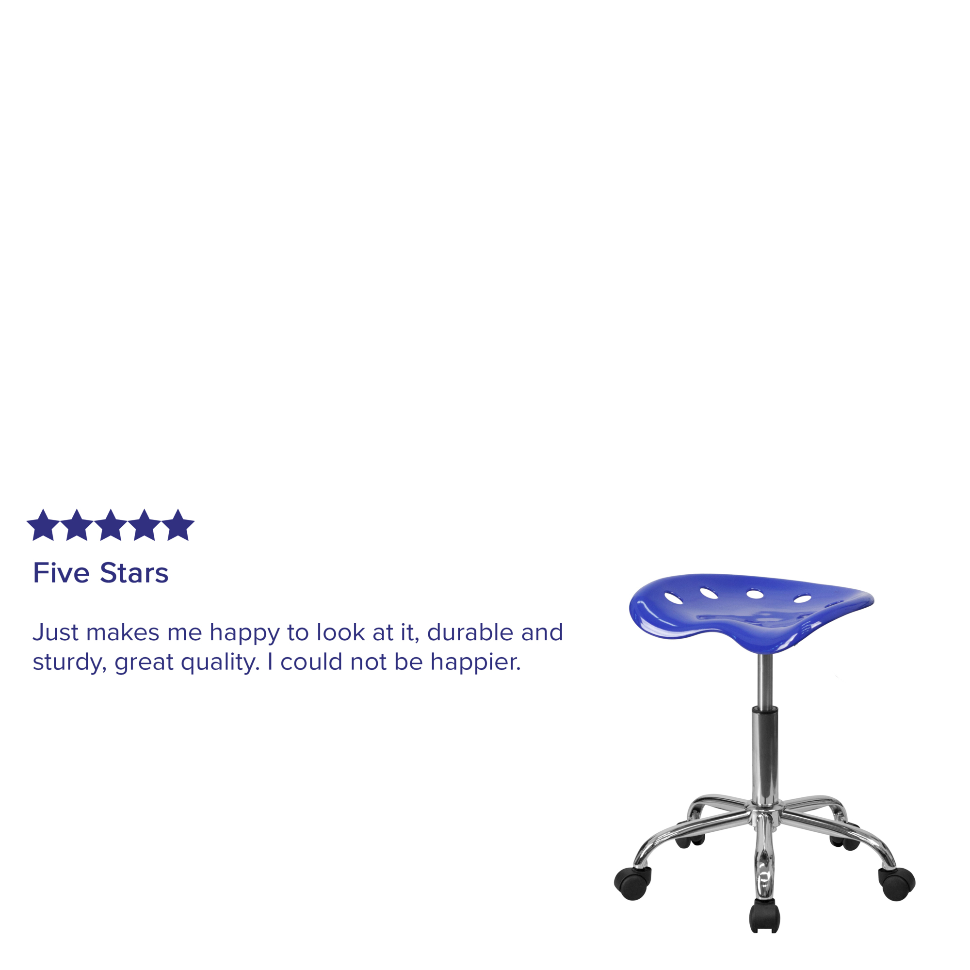 Flash Furniture, Vibrant Nautical Blue Tractor Seat Chrome Stool