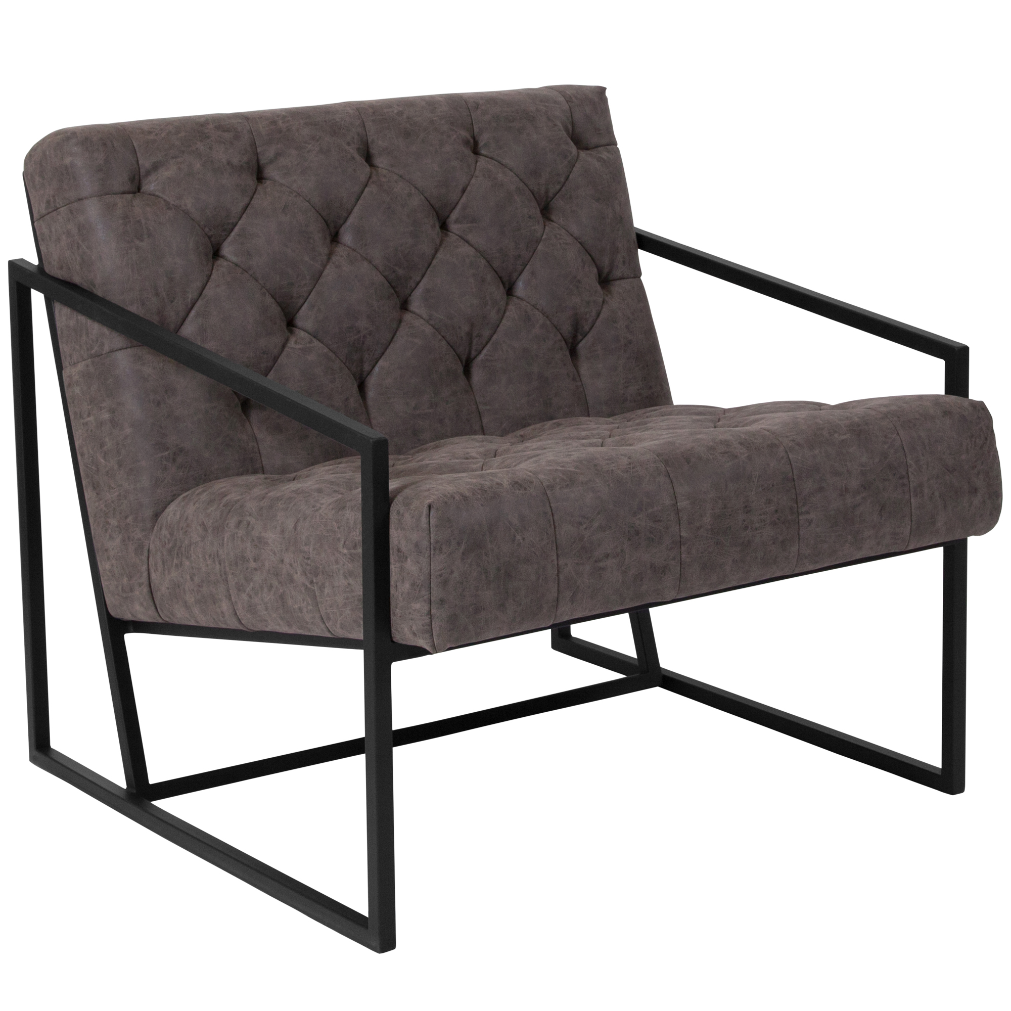 Flash Furniture, Retro Gray LeatherSoft Tufted Lounge Chair, Included (qty.) 1 Model# ZB8522GY