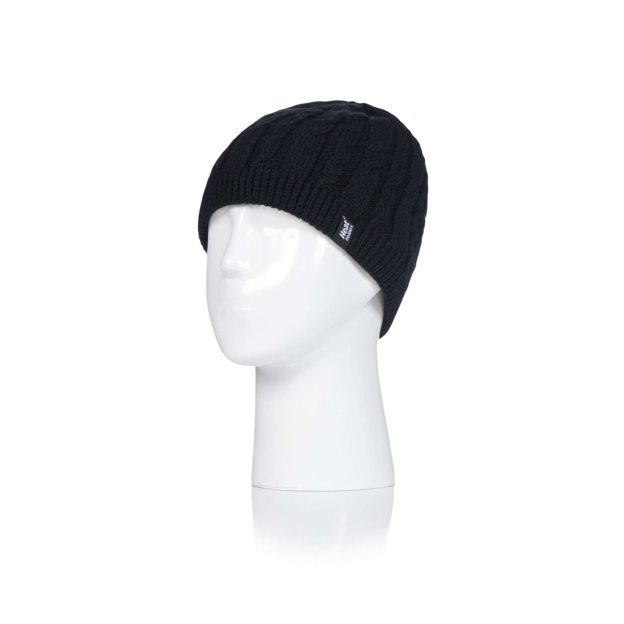 Heat Holders Women's Alesund Solid Cable Knit Hat Blk One Size