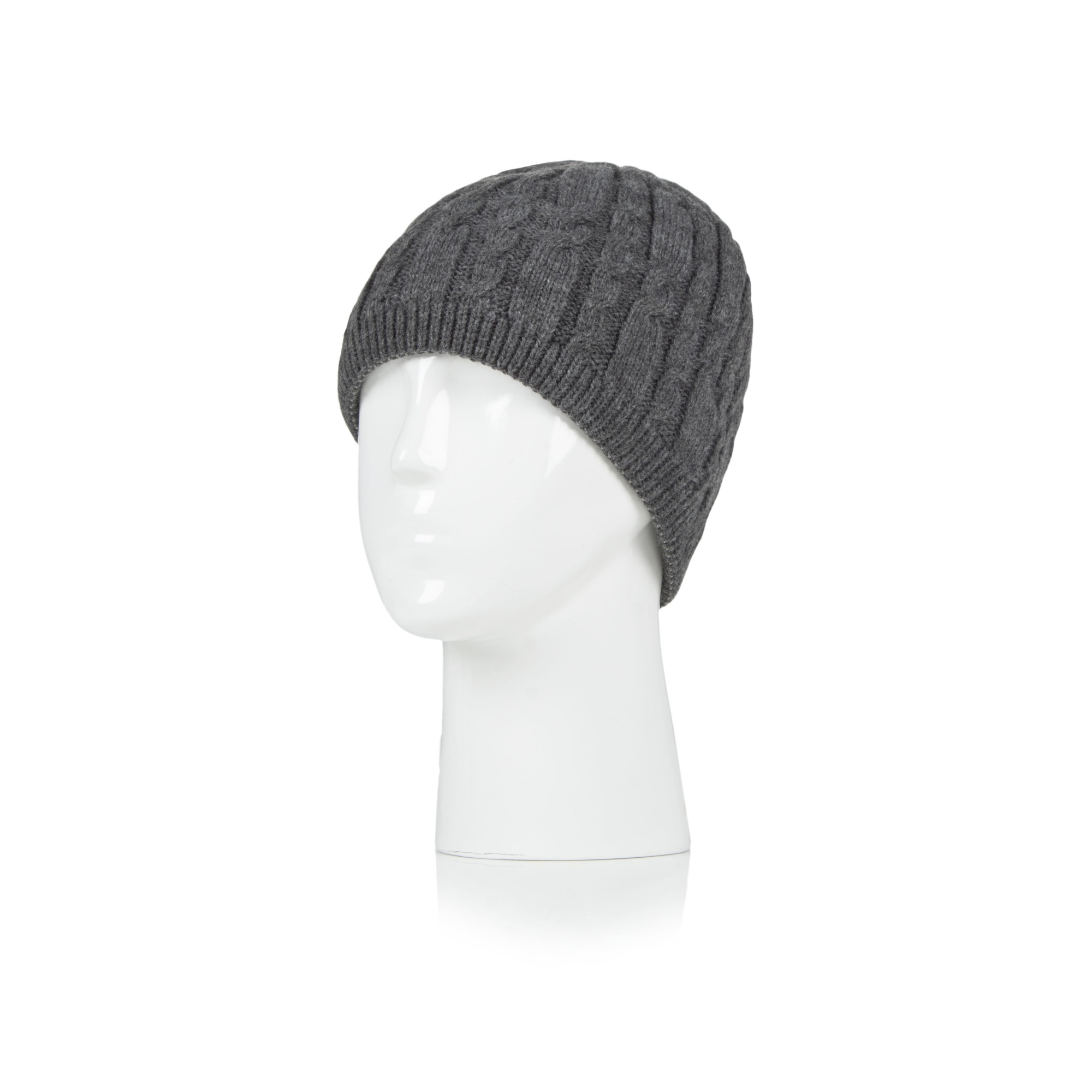 Heat Holders Women's Alesund Solid Cable Knit Hat Gry One Size