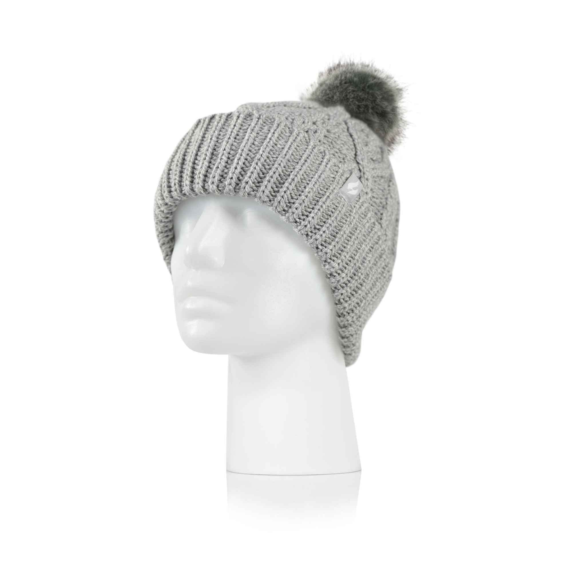 Heat Holders Women's Brina Cable Knit Rollup Hat C.Gry One Size