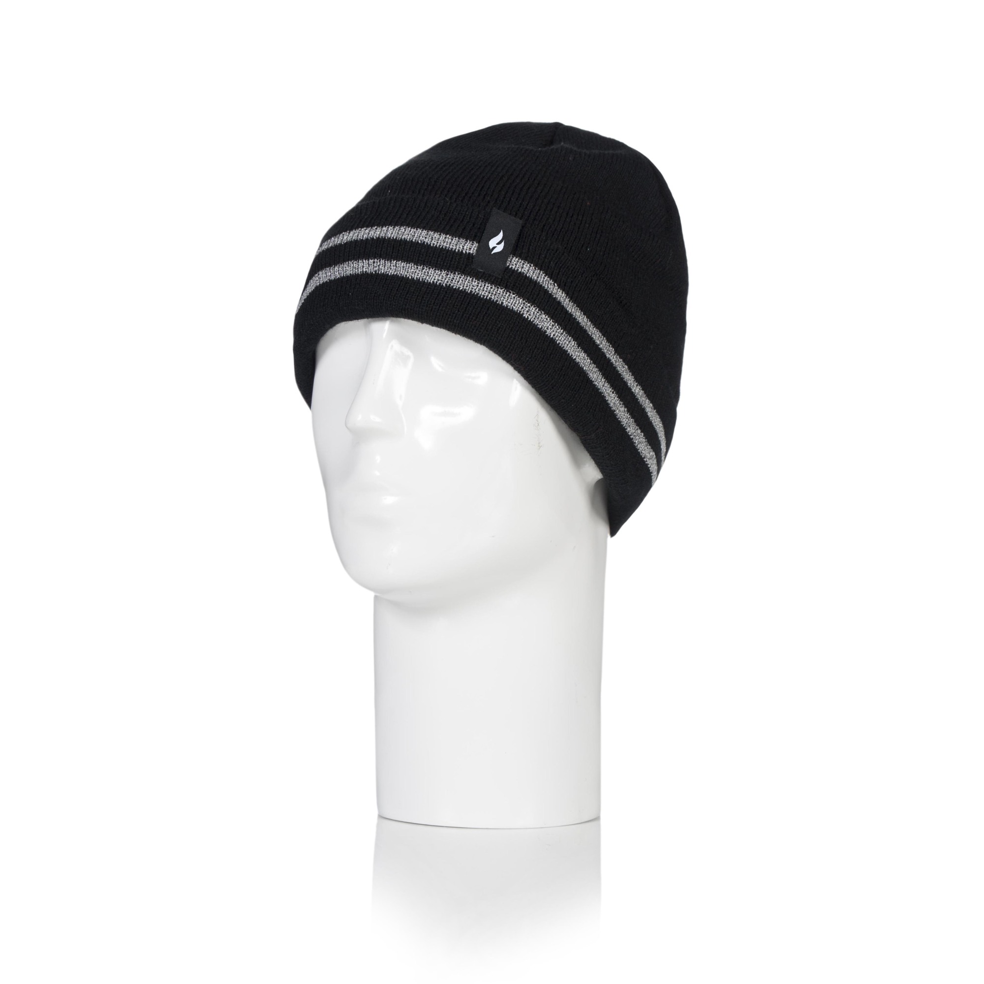 Heat Holders Men's Richard Rollup Hat ReflectStripe Bk One Size