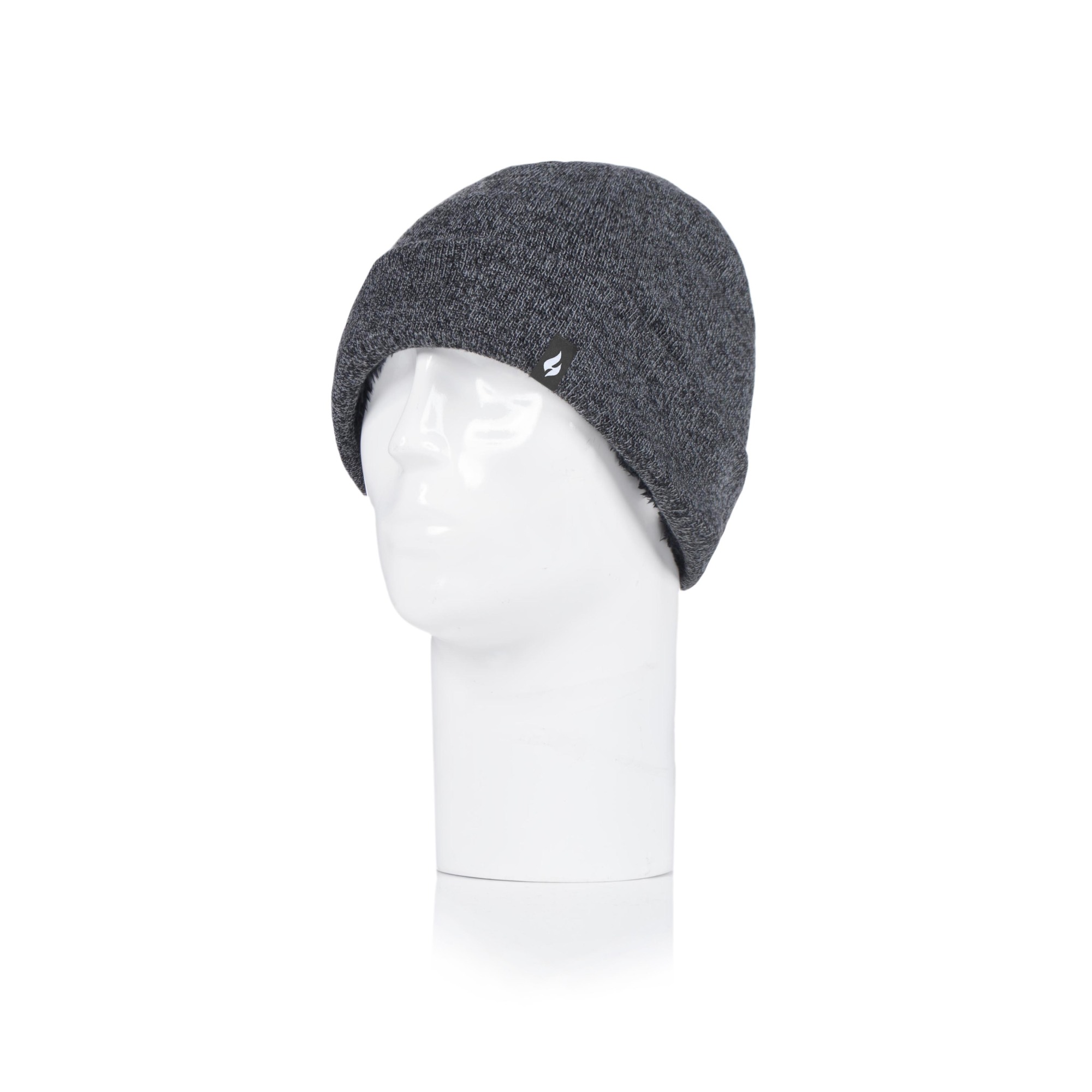 Heat Holders Men's Oran Twst Knit Roll Up Hat Charcoal One Size