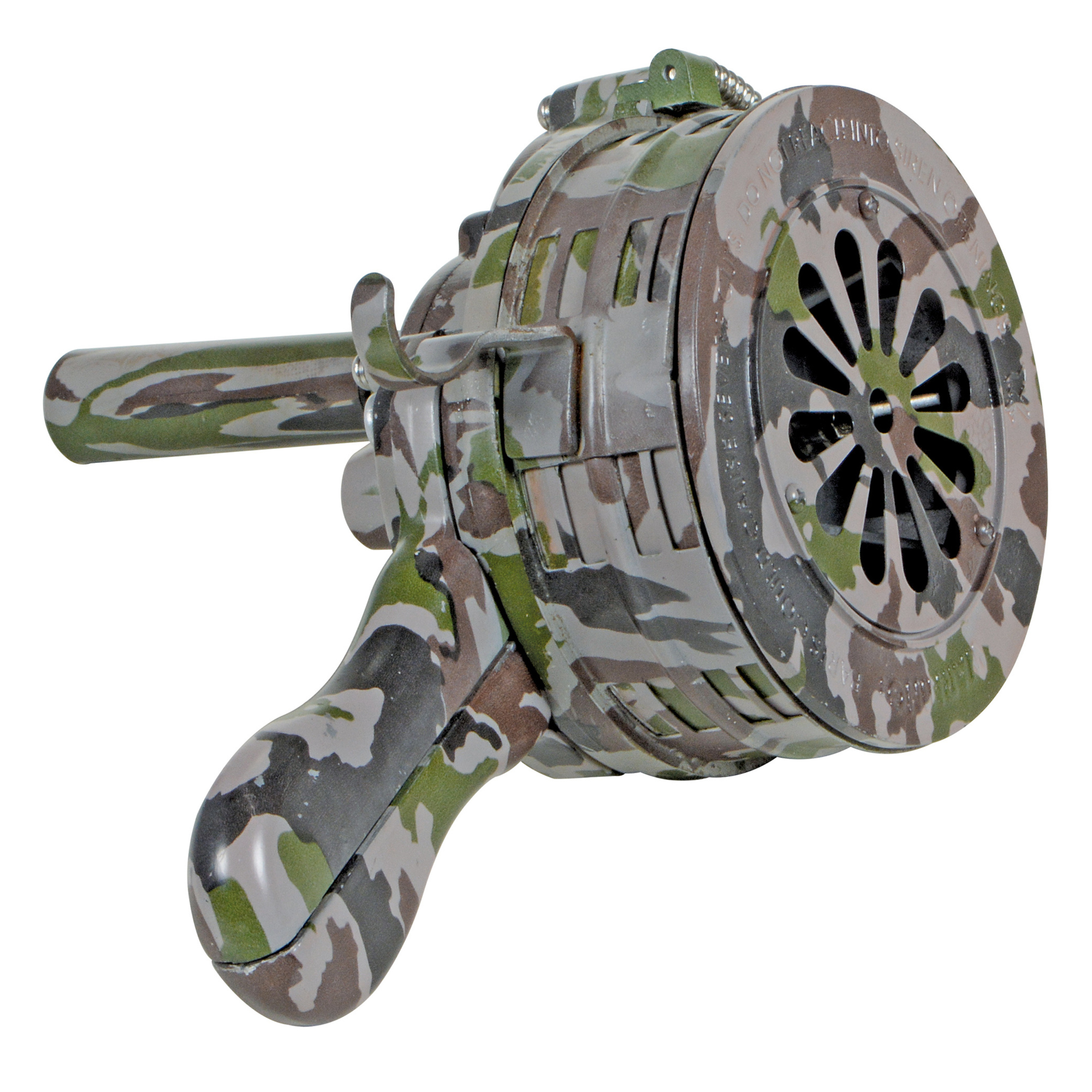 Vestil Steel Hand Crank Siren - Camouflage, 110dB, Model# SIREN-100-C
