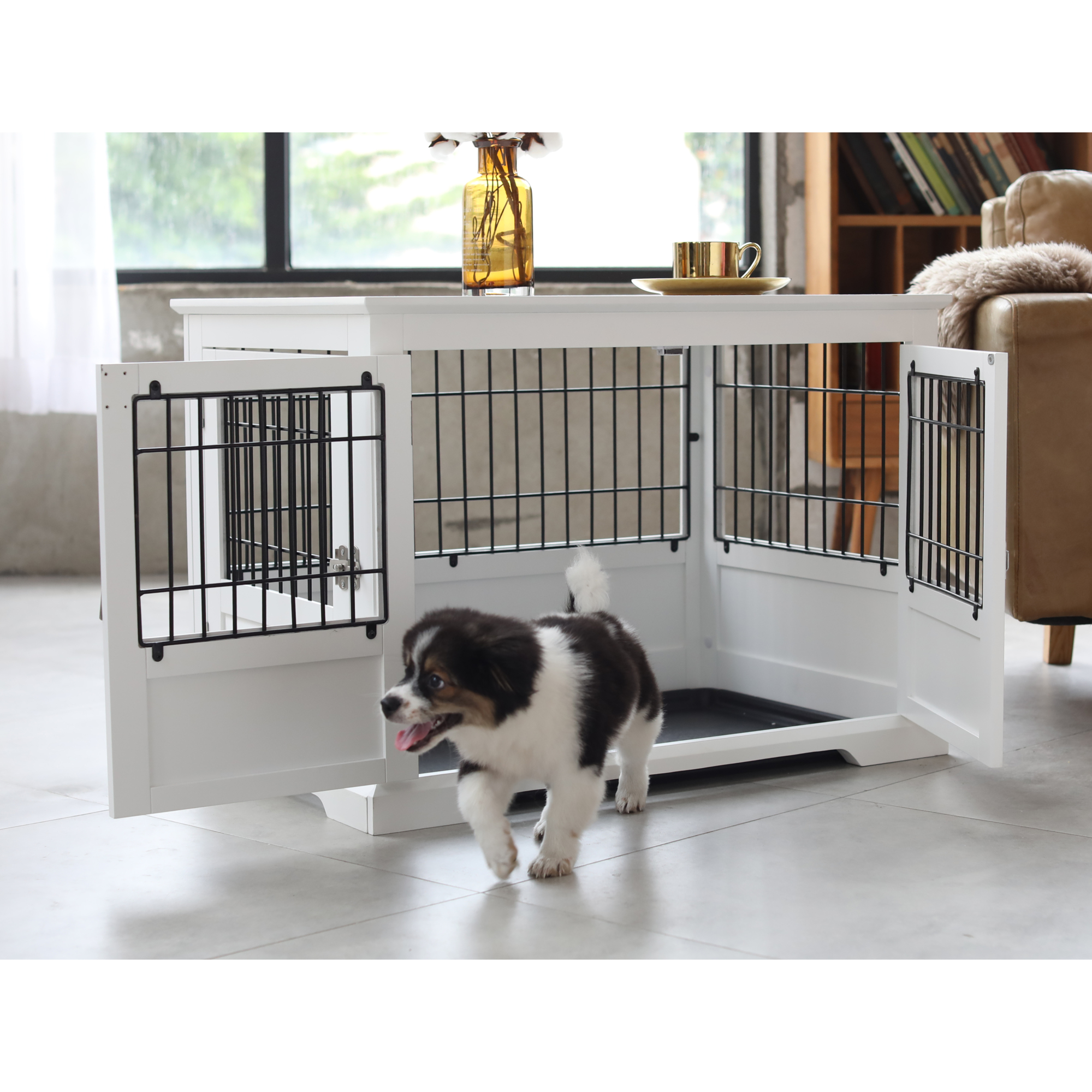 Merry products triple door large hot sale dog crate