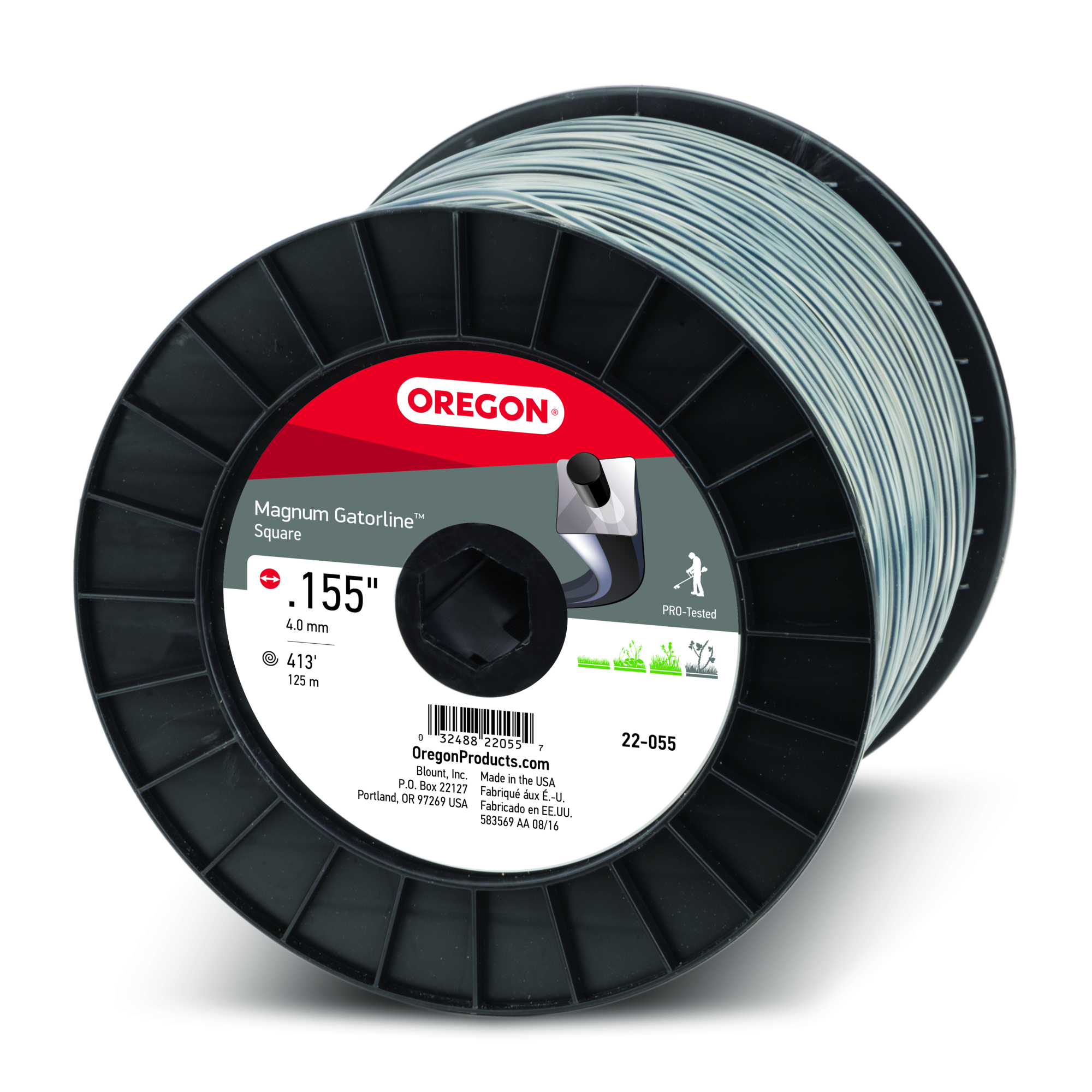 Oregon, Magnum Gatorline Trimmer Line, Line Diameter 0.155 in, Line Length 419 ft, Model# 22-055