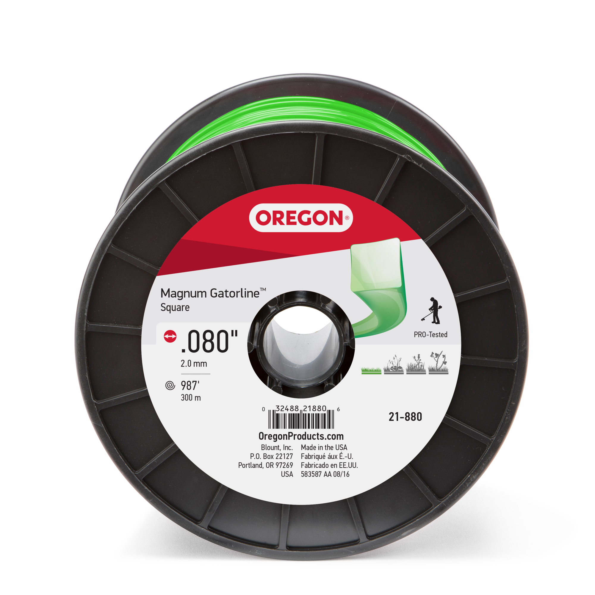 Oregon, Gatorline Trimmer Line, Line Diameter 0.08 in, Line Length 980 ft, Model# 21-880
