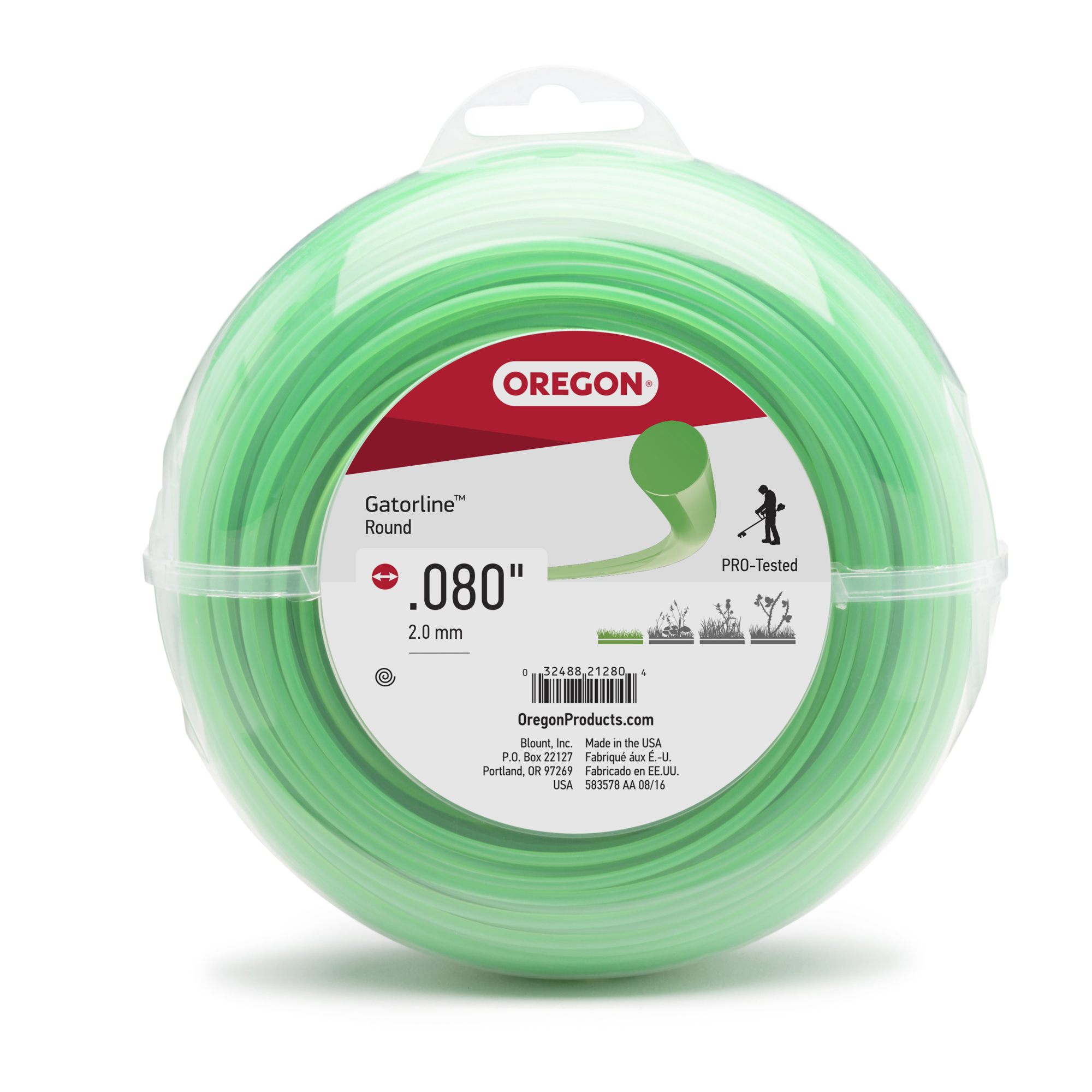 Oregon, Gatorline Trimmer Line, Line Diameter 0.08 in, Line Length 416 ft, Model# 21-380