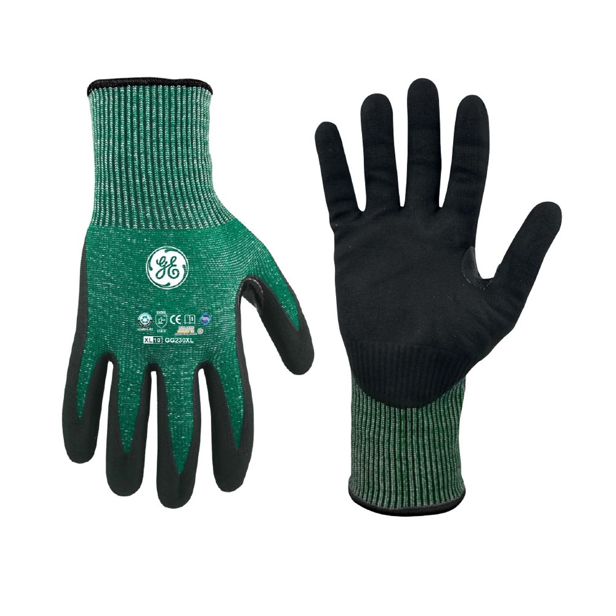 General Electric Nitrile Green/Back DippedGloves Recycled 1 Pair XL