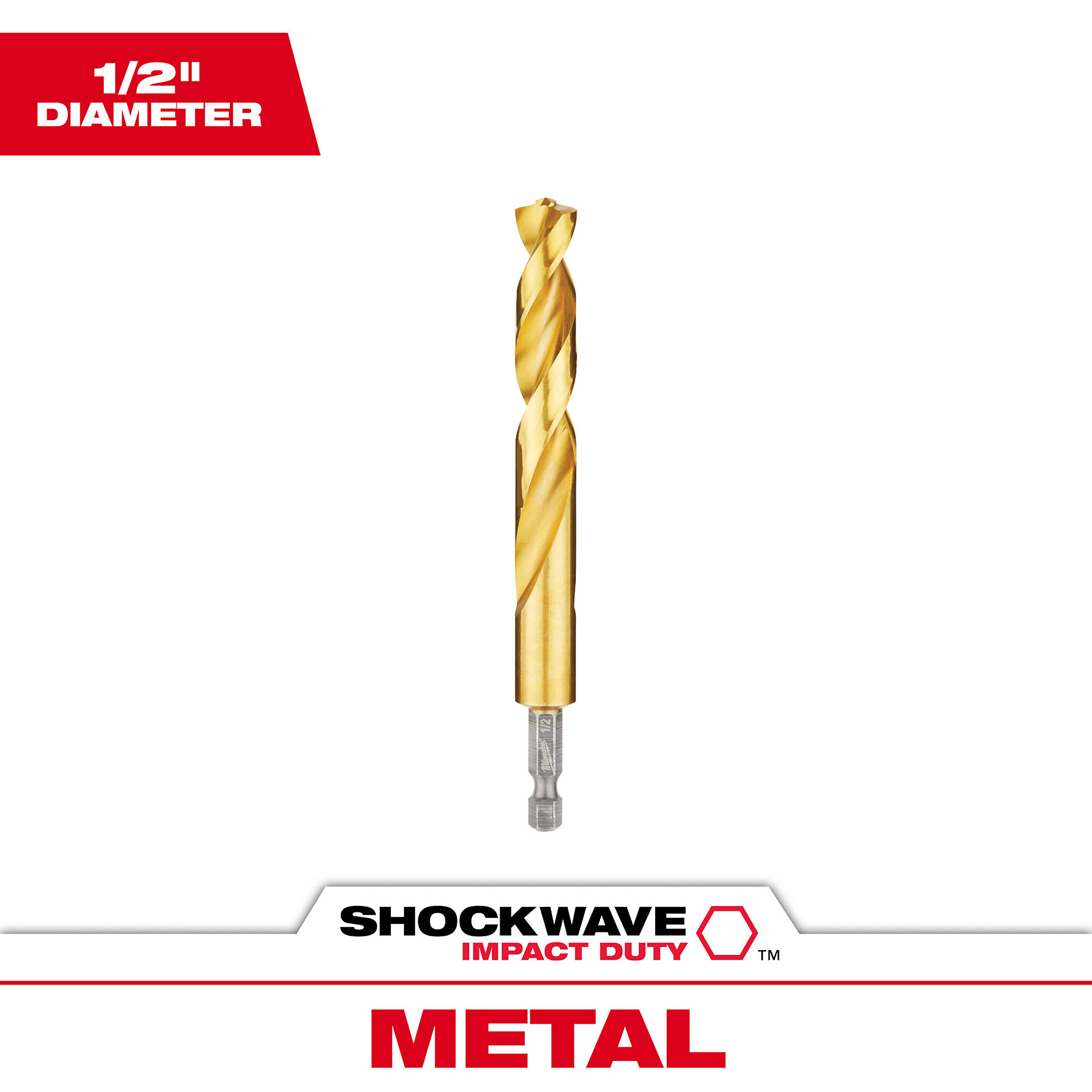 Milwaukee Shockwave Titanium Drill Bit, 1/2in., Model# 48-89-4629