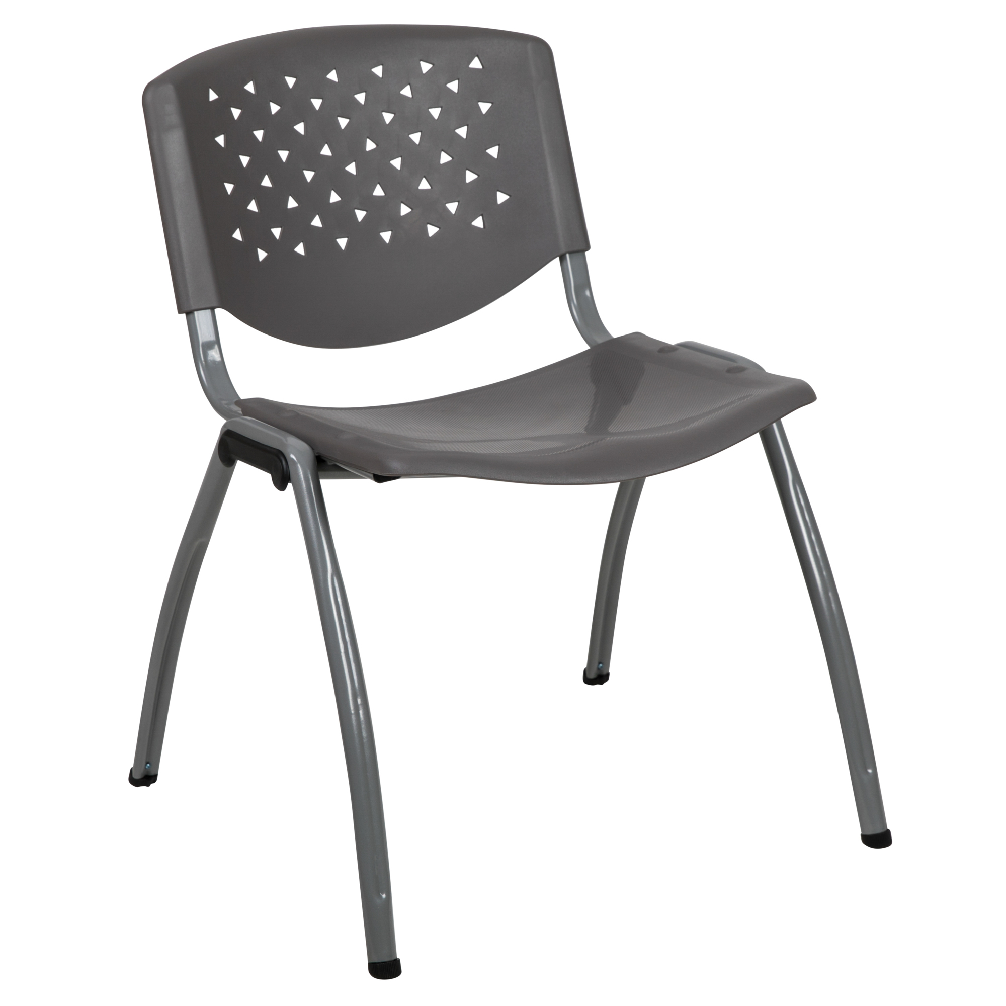 Flash Furniture, Gray Plastic Stack Chair with Perforated Back, Included (qty.) 1 Model# RUTF01AGY