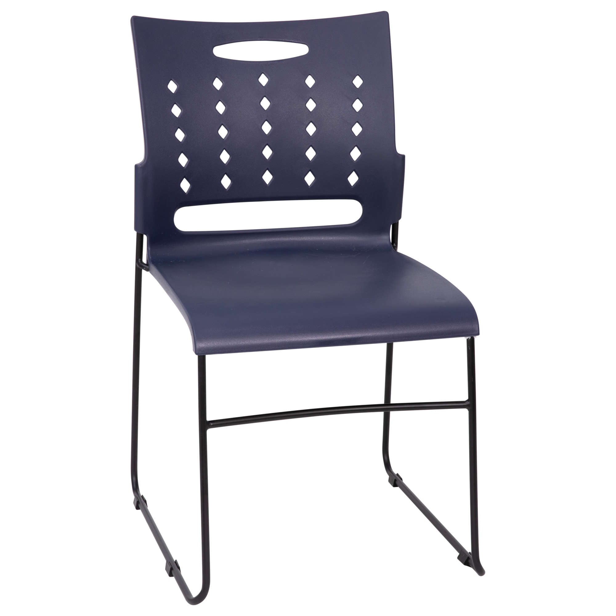 Flash Furniture, 881 lb. Capacity Navy Sled Base Stack Chair, Included (qty.) 1 Model# RUT2NVYBK