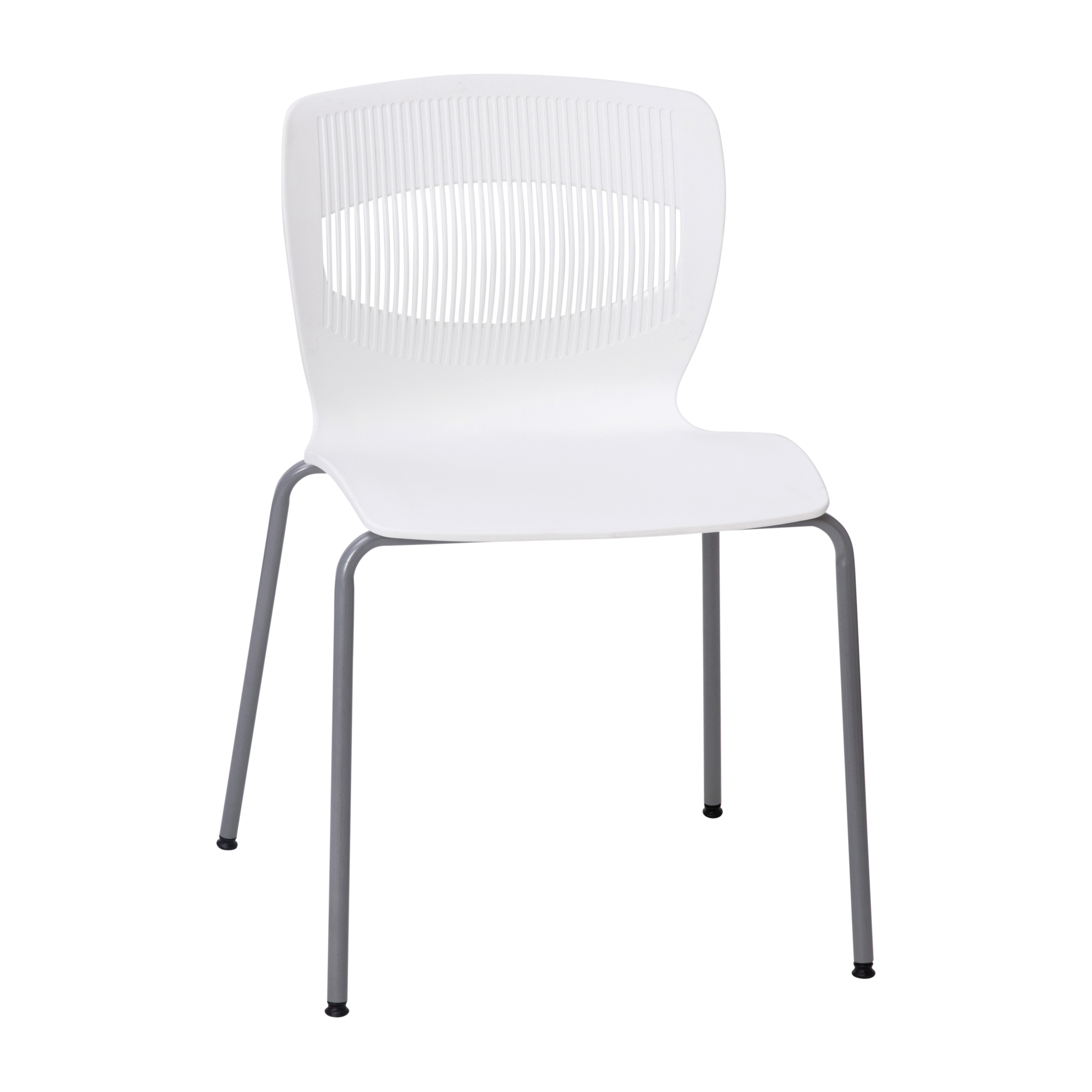 Flash Furniture, White Plastic Stack Chair with Lumbar Support, Included (qty.) 1 Model# RUTNC618WH