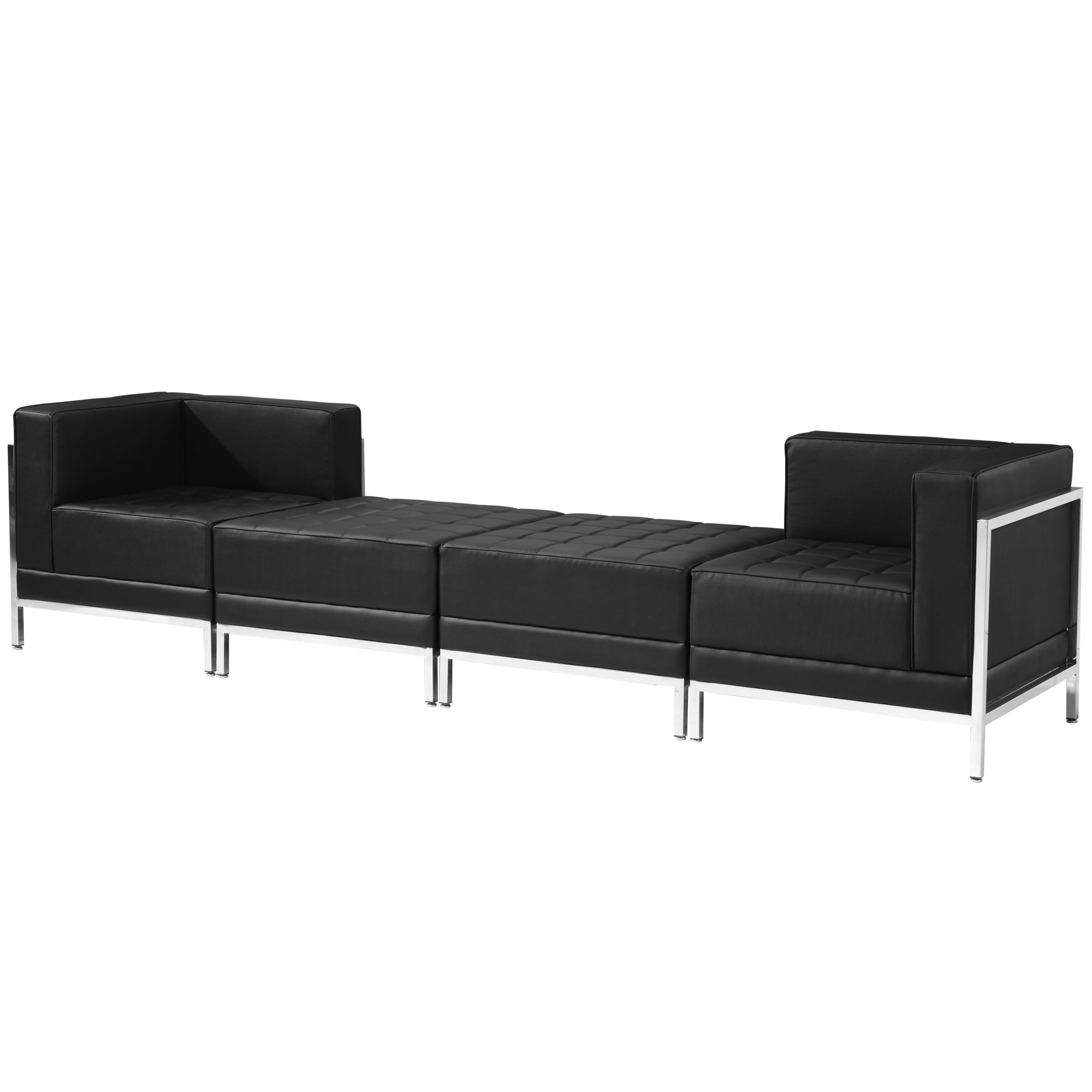 Flash Furniture, Black LeatherSoft 4 Piece Chair Ottoman Set, Included (qty.) 4 Model# ZBIMAGSET7