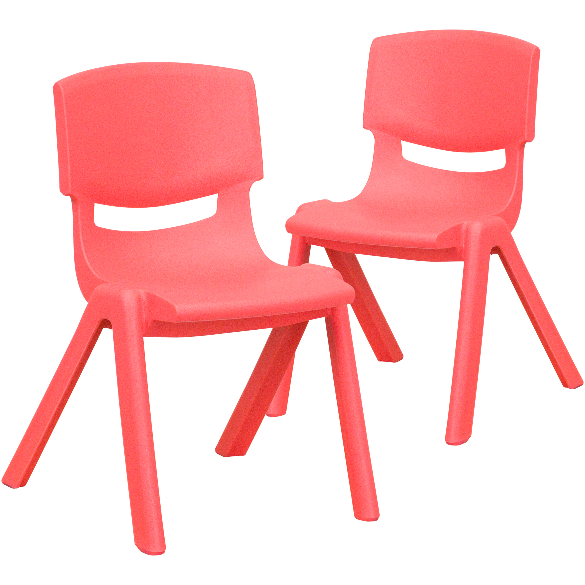 Flash Furniture, 2 Pack Red Plastic Stack School Chair, 12in.H Seat, Included (qty.) 2 Model# 2YUYCX002RED