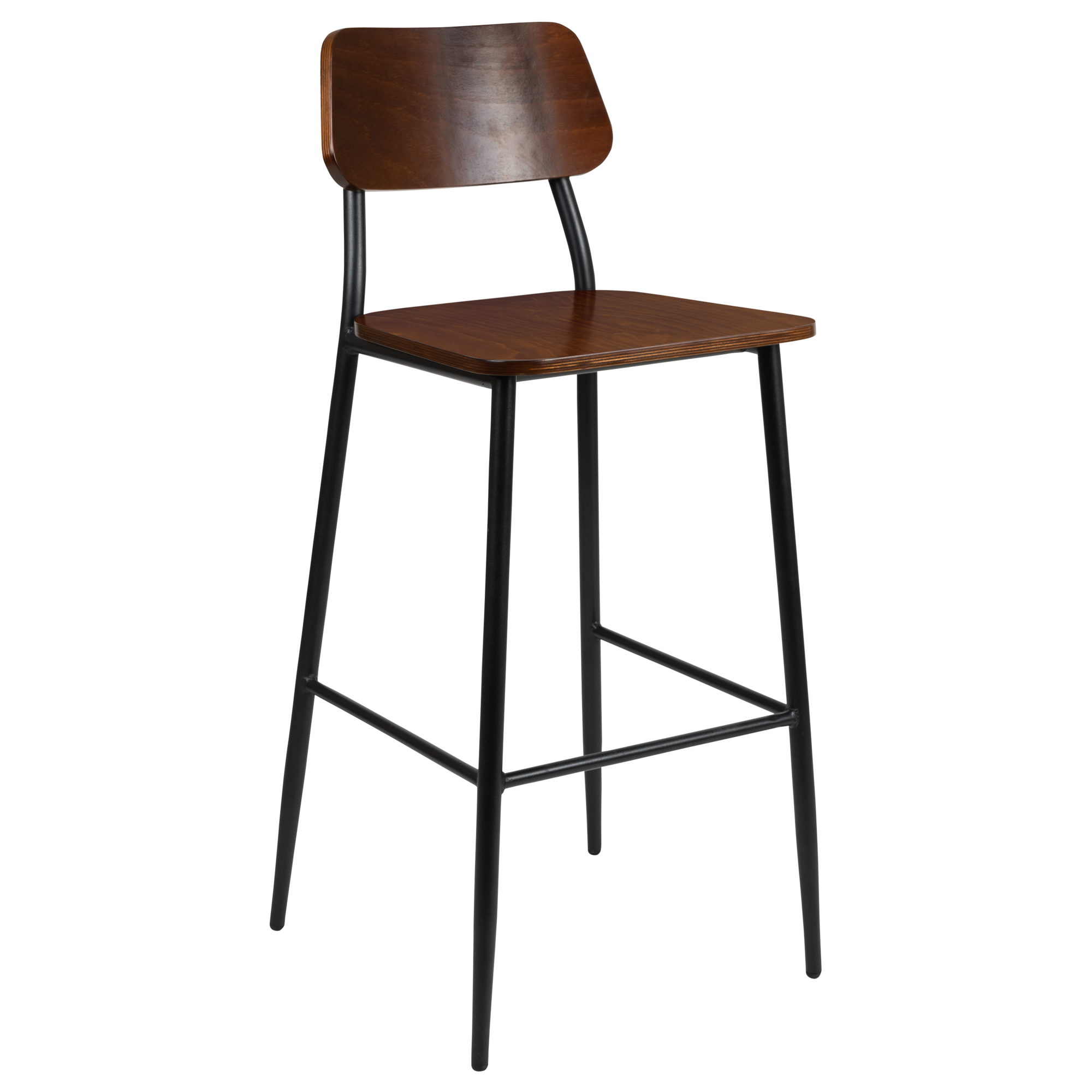 Flash Furniture, Industrial Barstool with Steel Frame and Wood Seat, Included (qty.) 1 Model# XUDG60725B