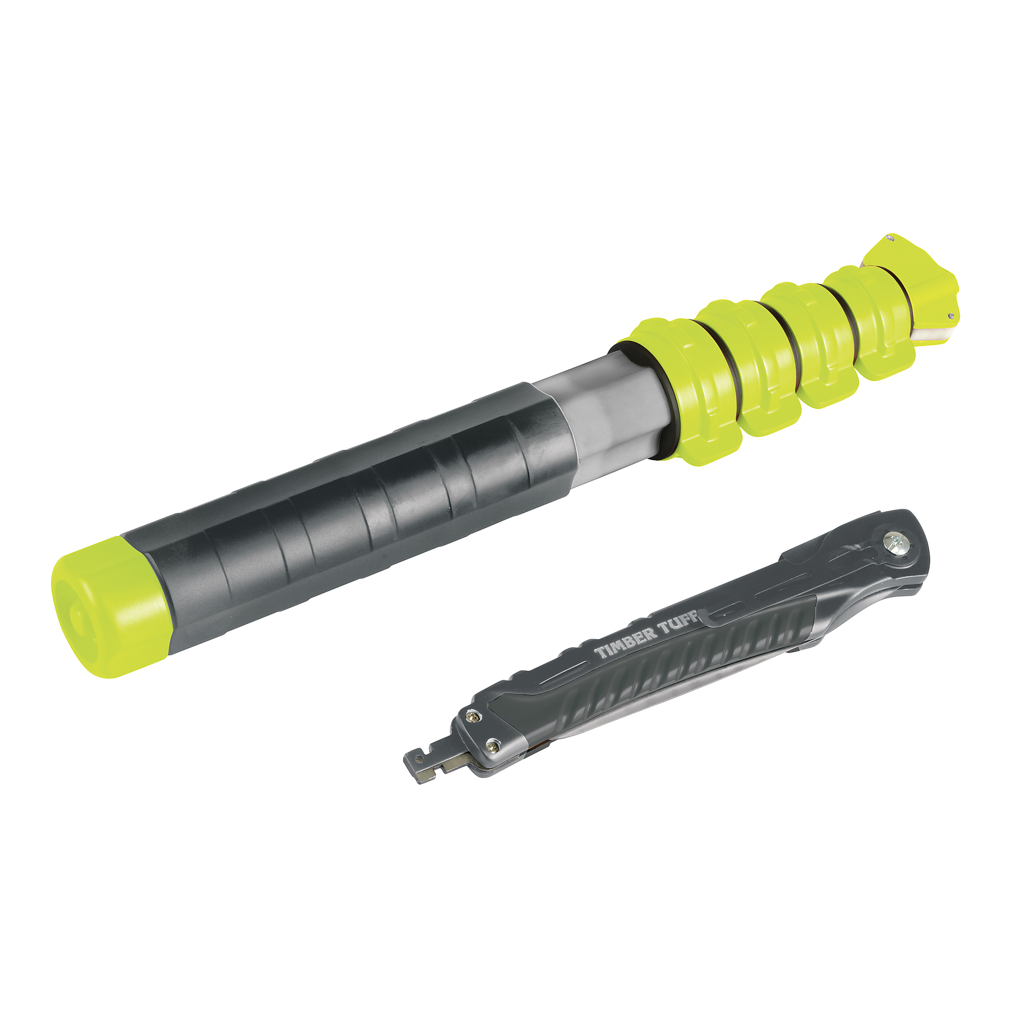 Timber Tuff Tools Telescoping Pole Saw - 10ft. Operating Height, 7in. Bar Length, Aluminum, Detachable Hand Saw, Model# TTP-0310PS