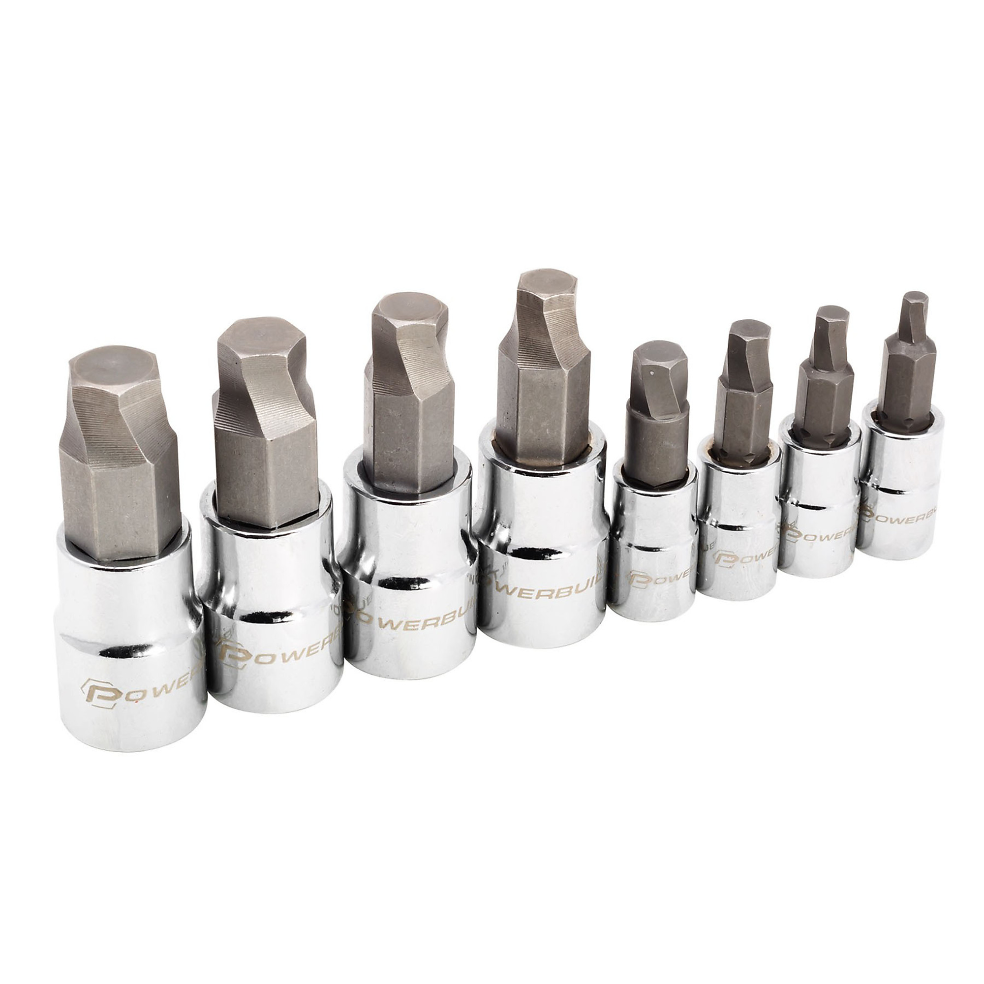 Powerbuilt, 8 Pc Zeon SAE Hex Bit Socket Set for Damaged Bolts, Model# 642574