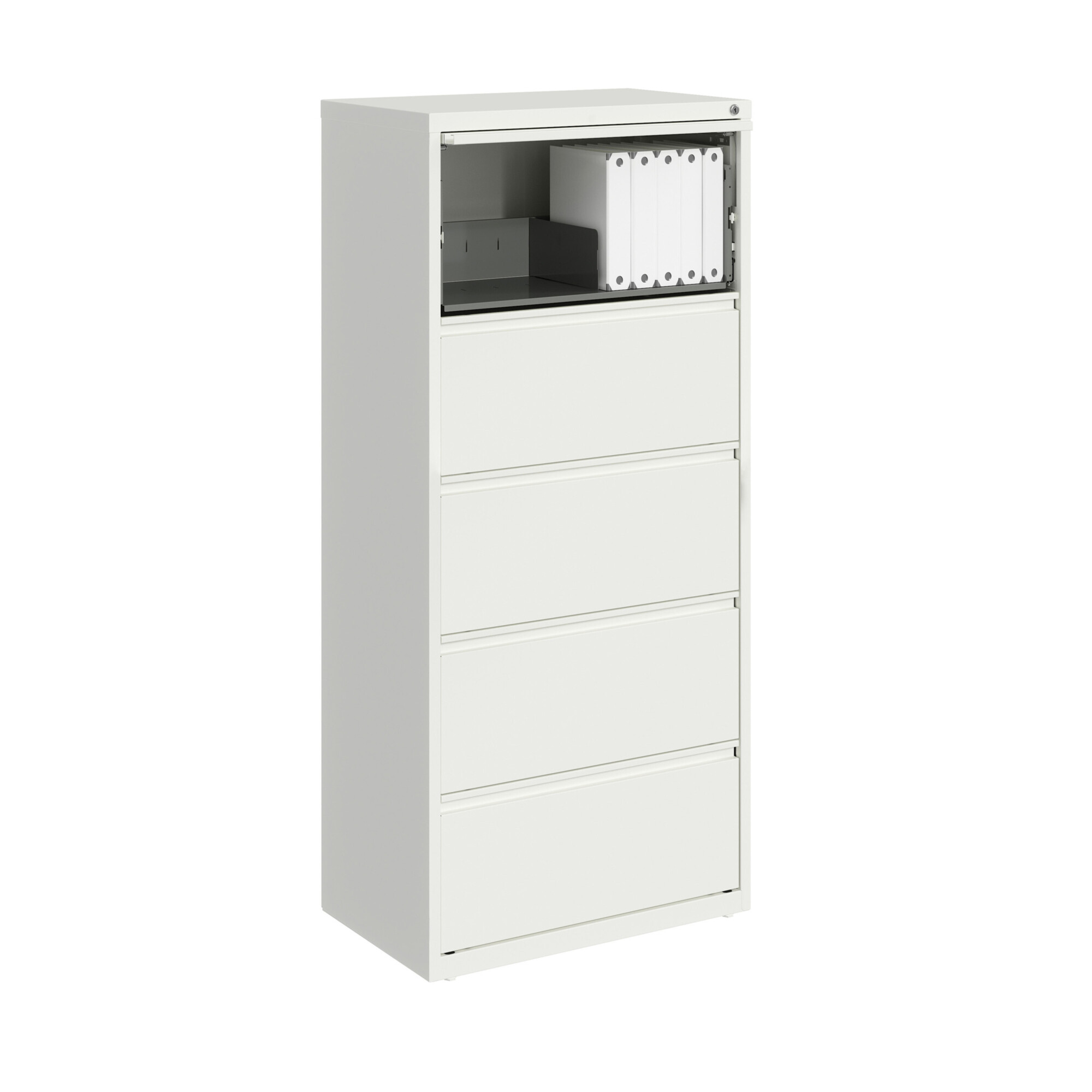 Hirsh Industries, 5 Drawer Lateral File Cabinet, Width 30 in, Depth 18.625 in, Height 67.625 in, Model# 23699