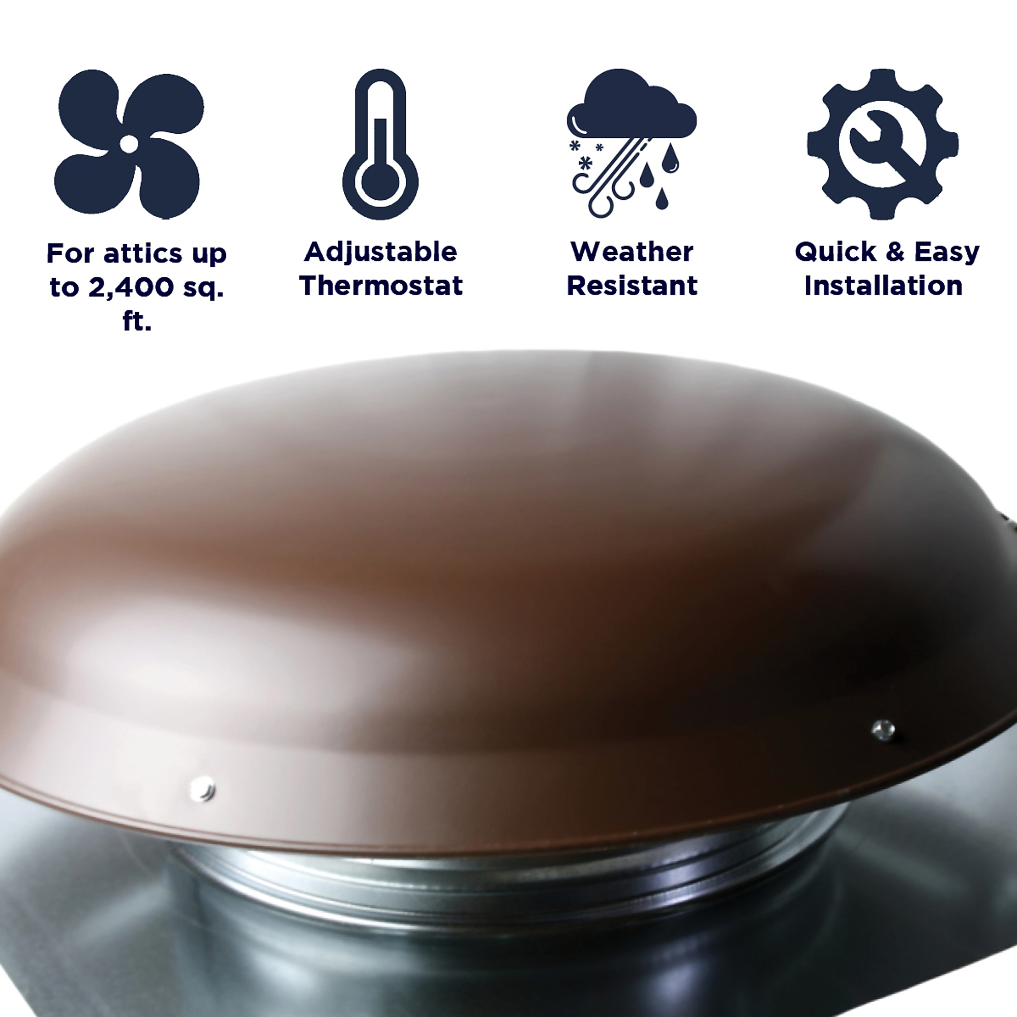 Attic Vent Air Vent 1500 CFM Brown Roof Mount Power At Whole House