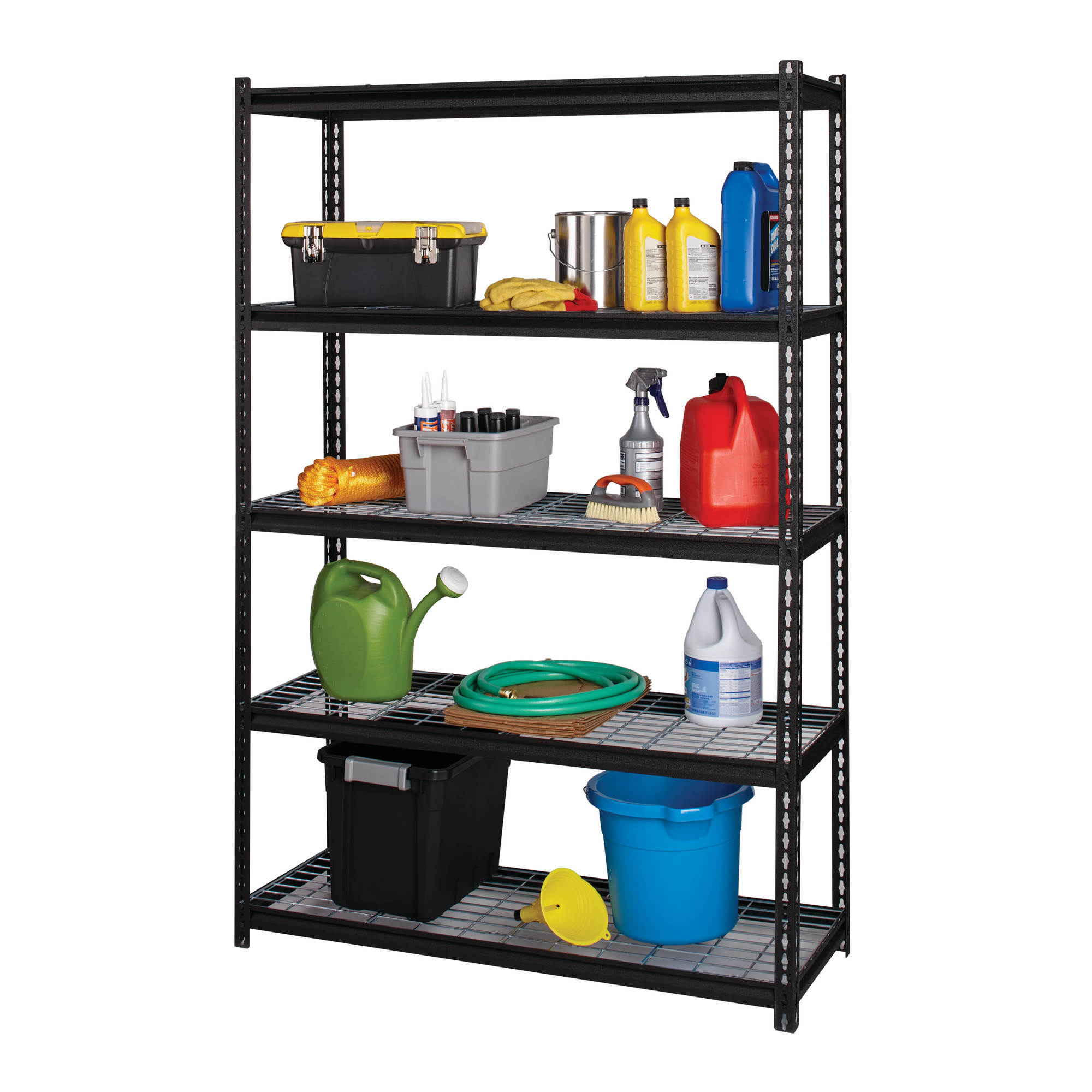 Hirsh Industries, 2300 Riveted Wire Deck Shelving, 5-Shelf Unit, Width ...