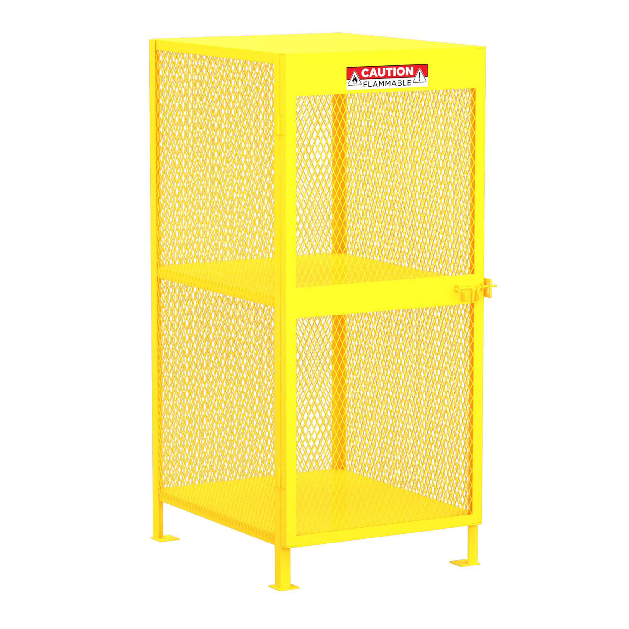 Valley Craft, Gas Cylinder Storage Cabinet, Height 71 in, Width 32 in, Color Yellow, Model# F89047