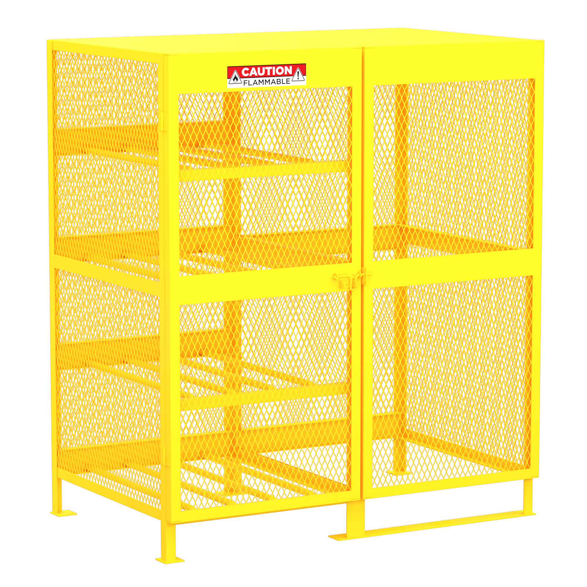Valley Craft, Gas Cylinder Storage Cabinet, Height 71 in, Width 62 in, Color Yellow, Model# F89043