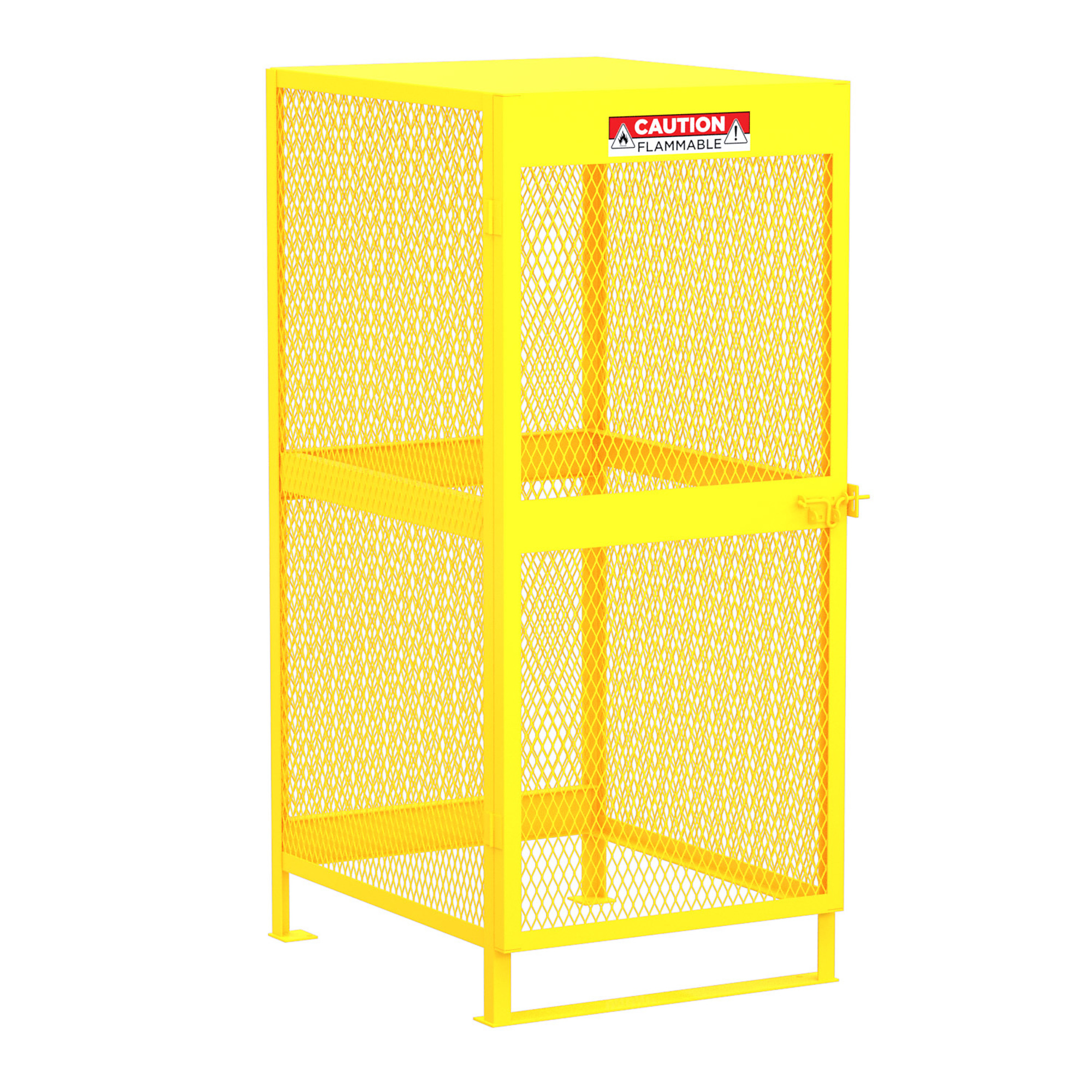 Valley Craft, Gas Cylinder Storage Cabinet, Height 71 in, Width 32 in, Color Yellow, Model# F89045