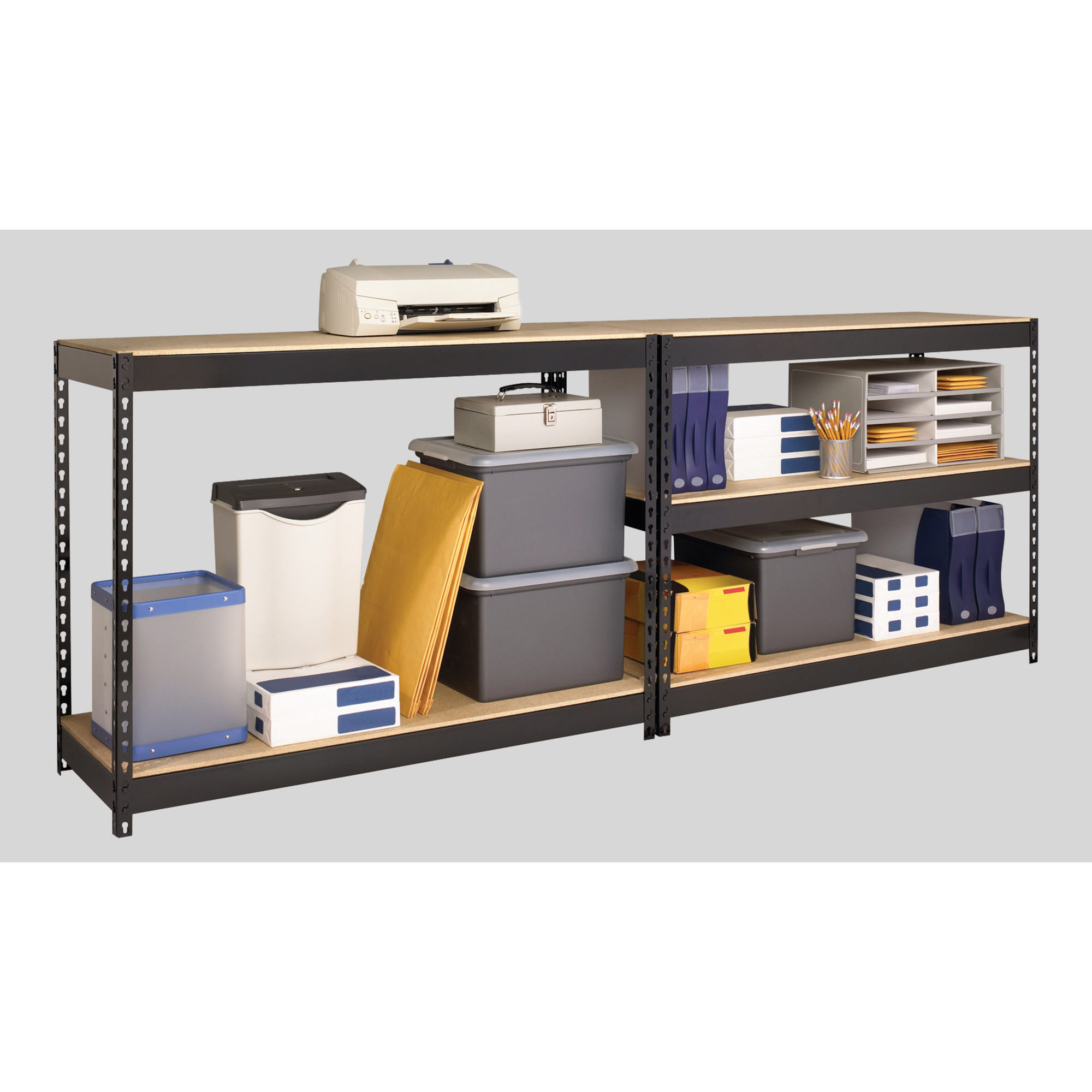 Hirsh Industries, 3800 Riveted Steel Shelving, 5Shelf Unit, Width 48