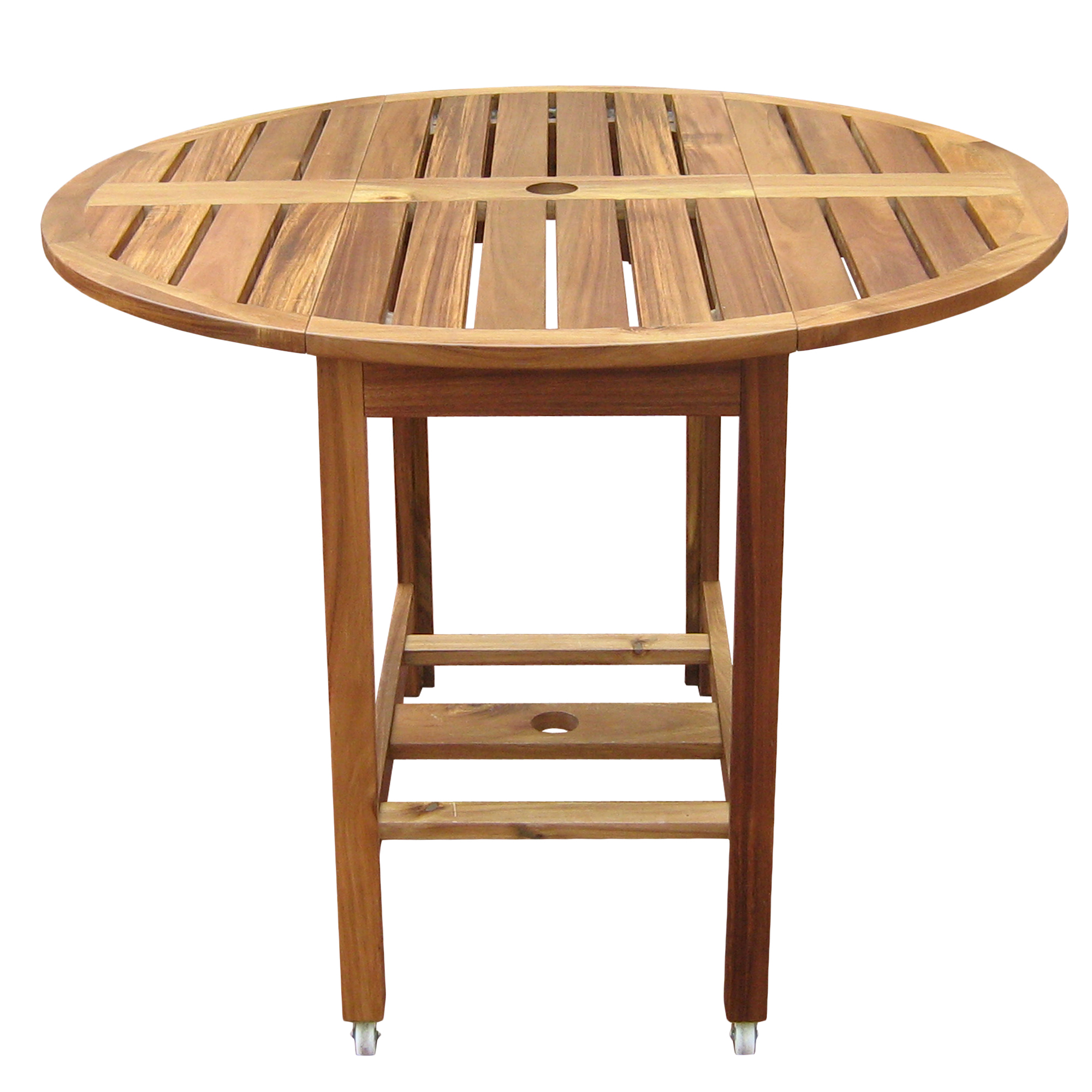 Merry Products, Acacia Folding Dining Table, Primary Color Natural, Material Hardwood, Width 39.37 in, Model# MPG-TBS01-TB